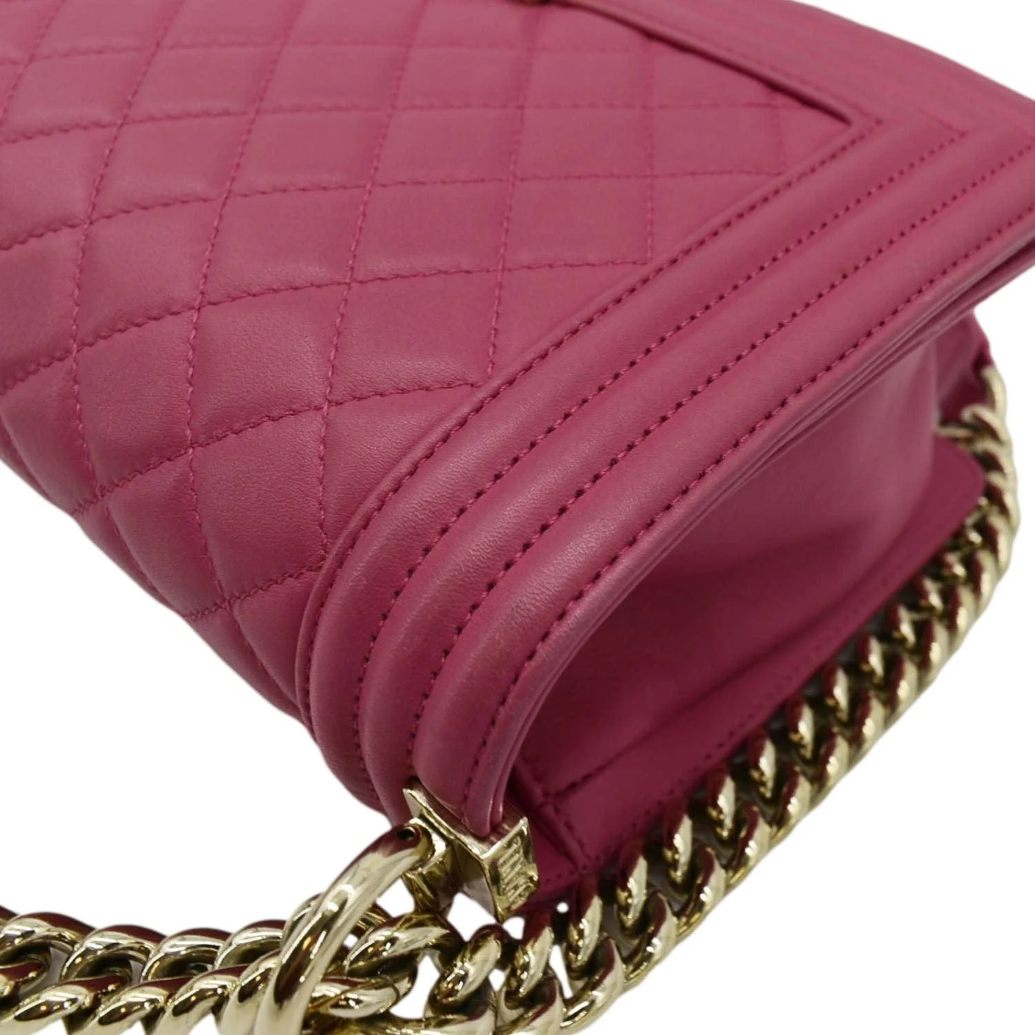 CHANEL Medium Boy Flap Quilted Leather Shoulder Bag Pink - Image 5