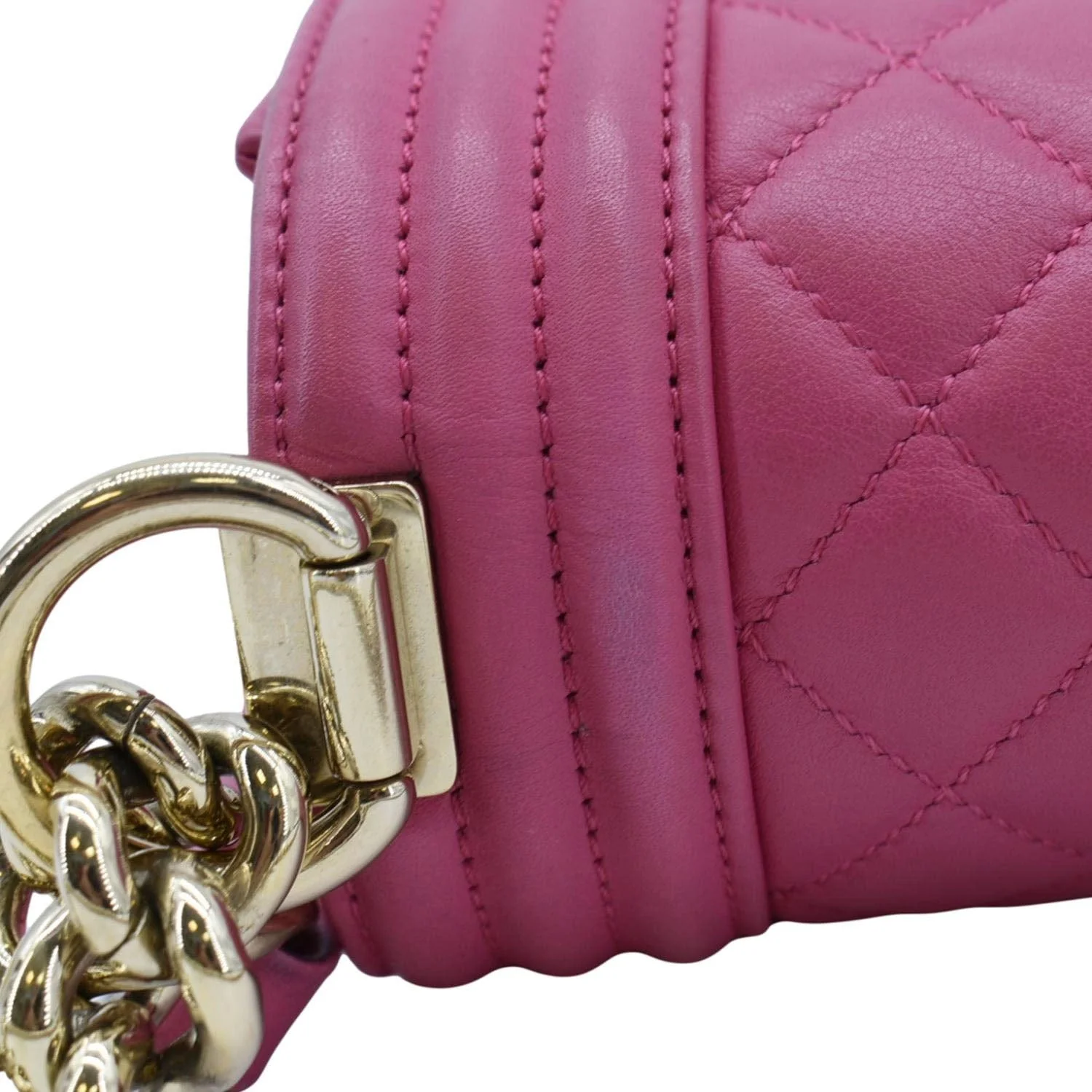 CHANEL Medium Boy Flap Quilted Leather Shoulder Bag Pink - Image 7