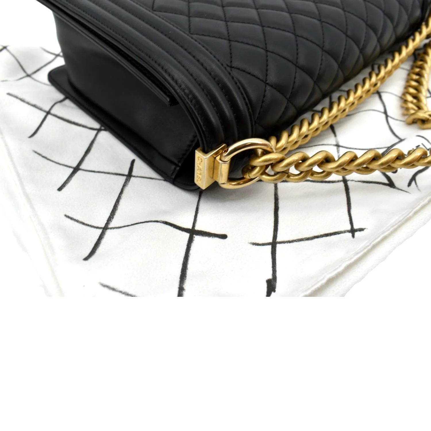 CHANEL Medium Boy Flap Calf Leather Shoulder Bag Black - Image 6
