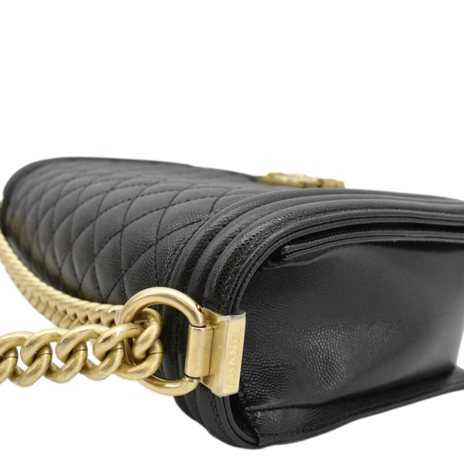 CHANEL Medium Boy Flap Caviar Quilted Leather Shoulder Bag Black - Image 8