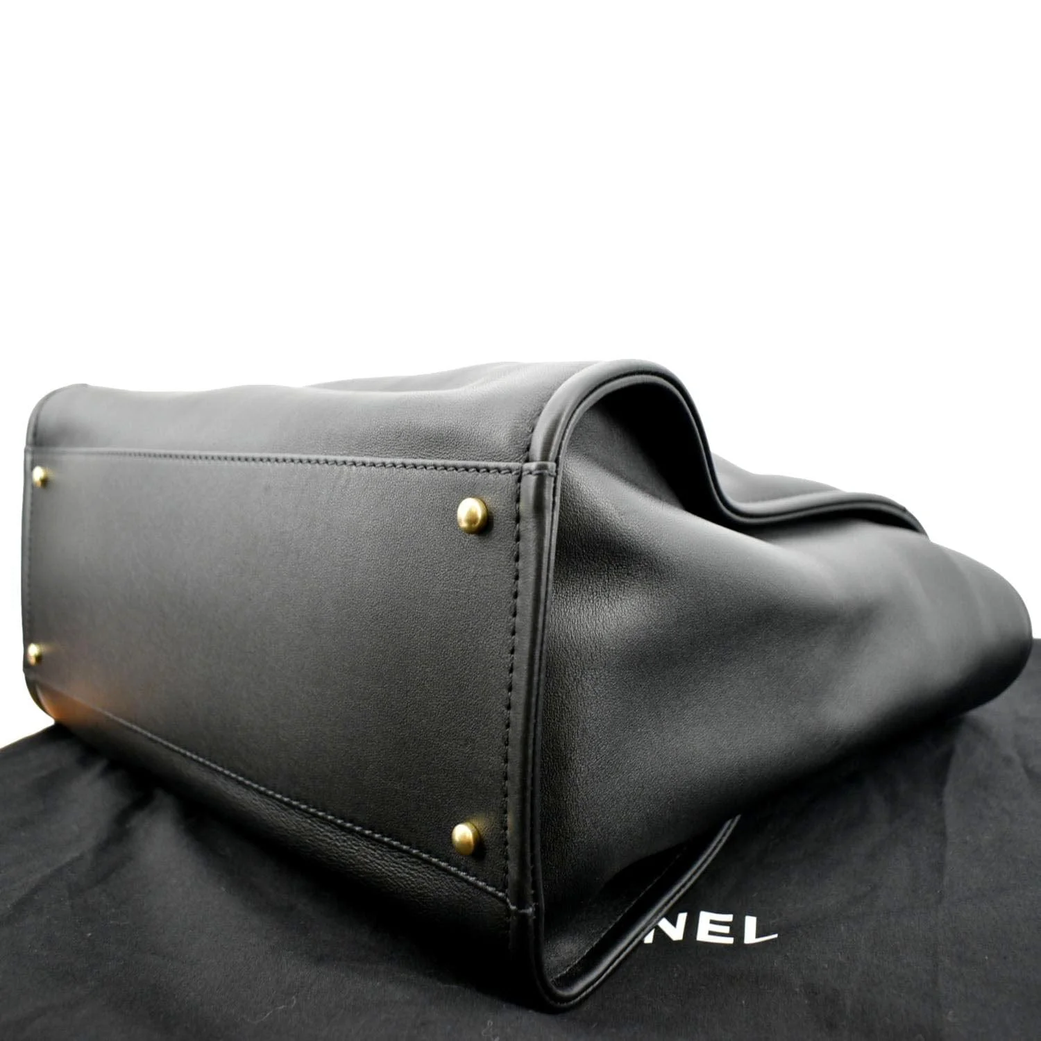 CHANEL Deauville Medium Calfskin Leather Tote Bag Black - Image 8