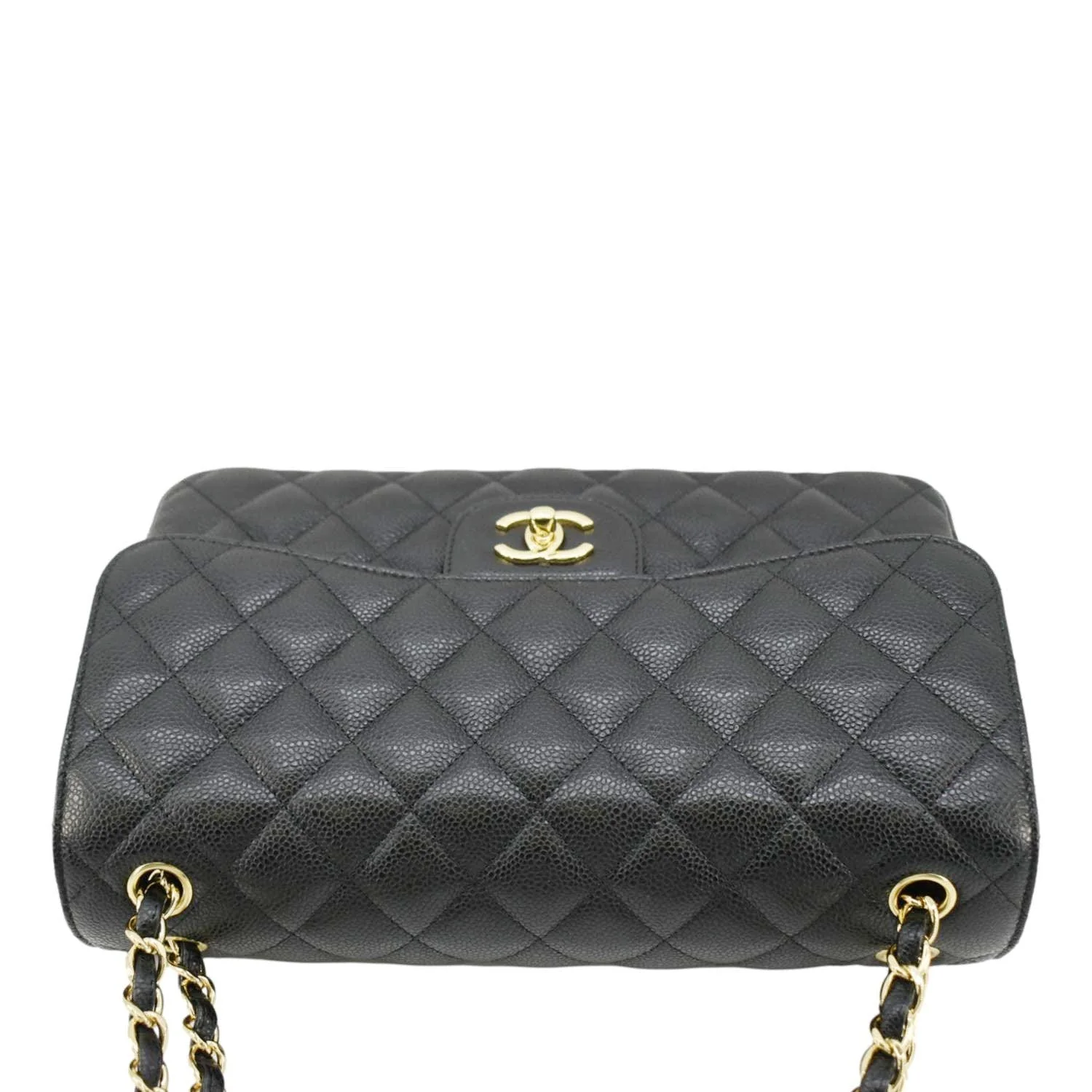 CHANEL Classic Jumbo Double Flap Quilted Caviar Leather Shoulder Bag Black - Image 5