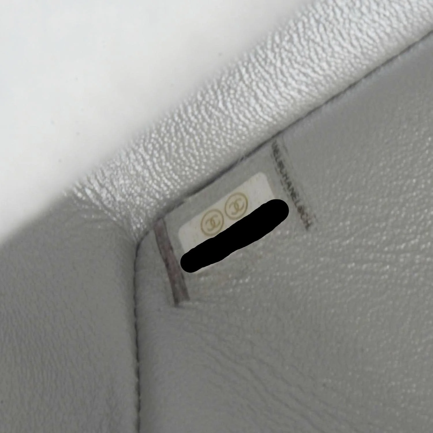 CHANEL Rectangular Flap Mini Lambskin Leather Shoulder Bag Silver Metallic - Image 16
