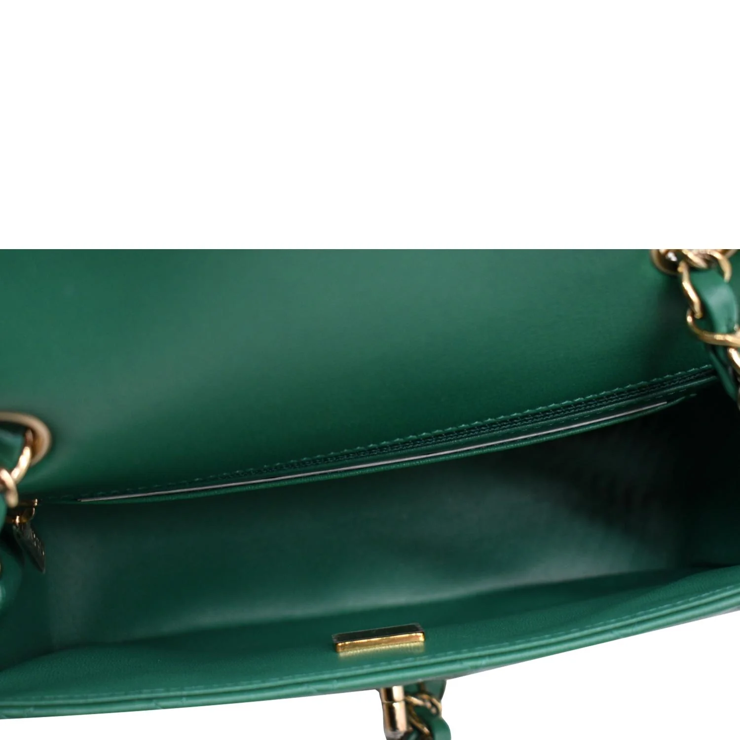 CHANEL Mini Rectangular Flap Quilted Leather Crossbody Bag Green - Image 12