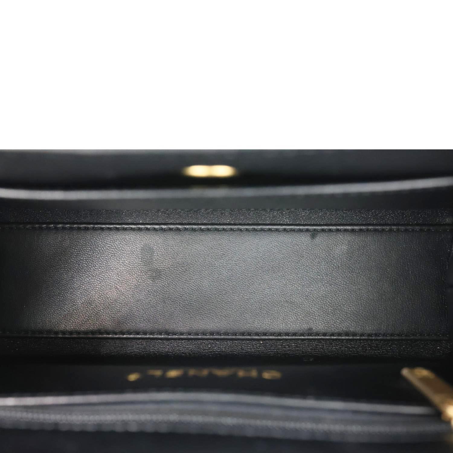 CHANEL Kelly Nano Quilted Shiny Aged Calfskin Leather Tote Crossbody Bag Black - Image 11