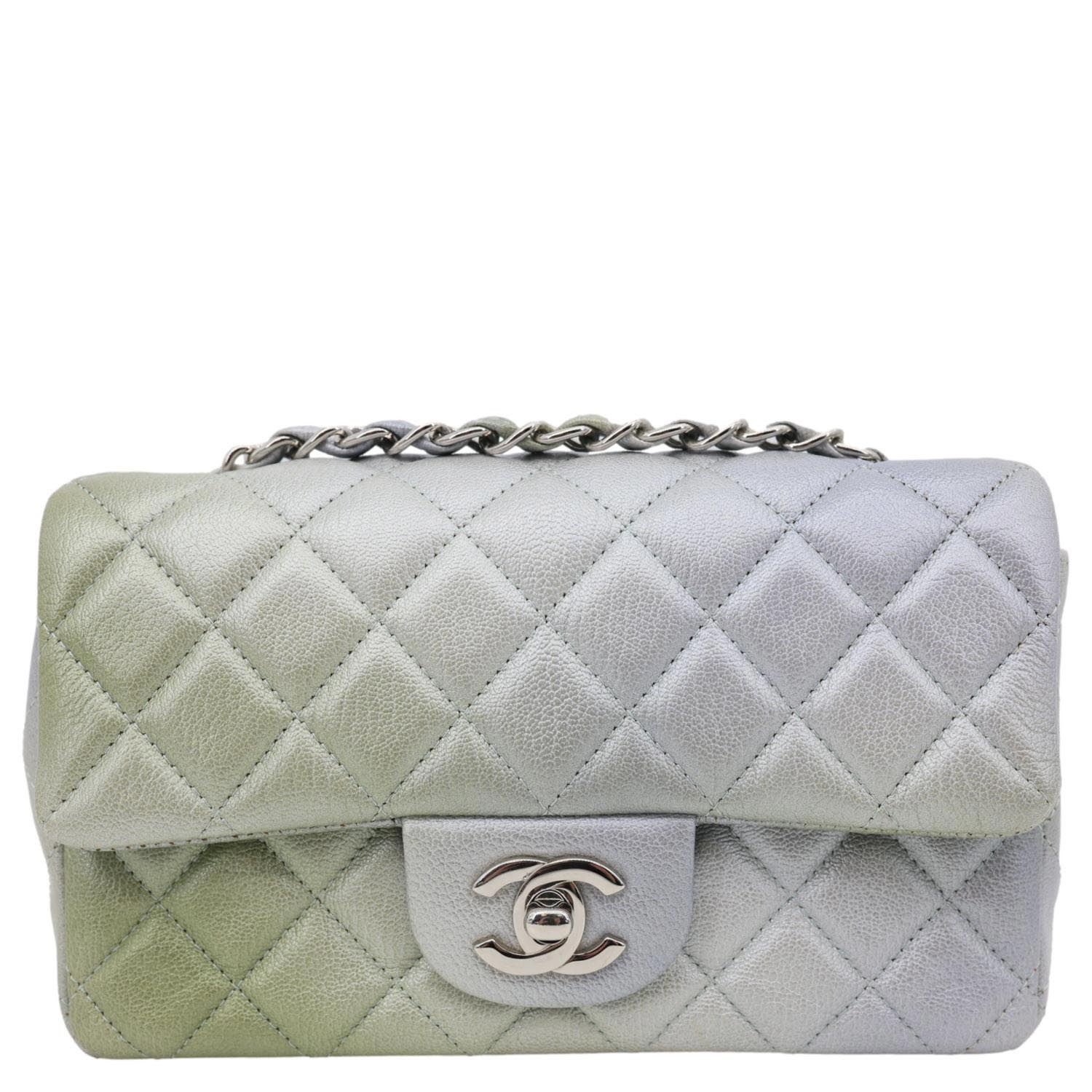CHANEL Classic Rectangular Flap Mini Quilted Iridescent Leather Crossbody Bag Multicolor - Image 3
