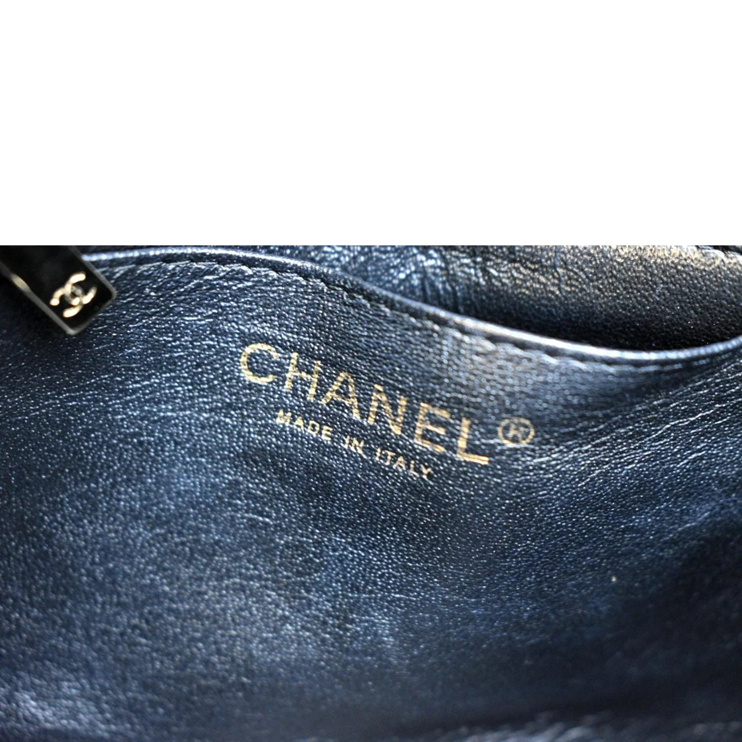 CHANEL Mini Square Flap Leather Shoulder Bag Black - Image 11
