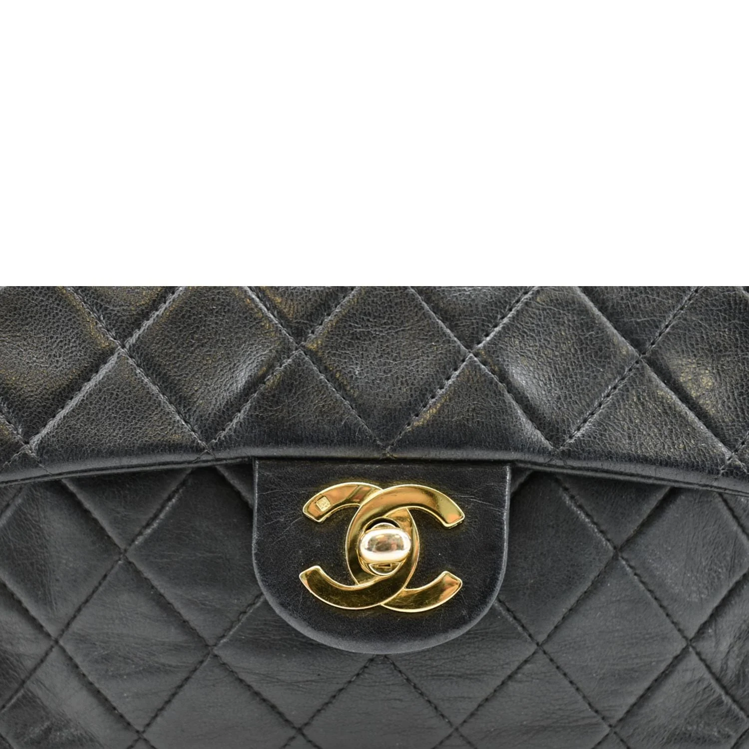 CHANEL Classic Flap Vintage Mini Square Lambskin Leather Crossbody Bag Black - Image 9