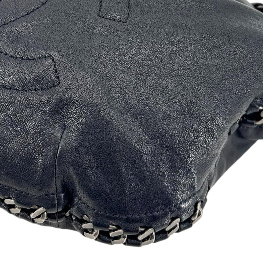 CHANEL Modern Chain Calfskin Leather Hobo Bag Black - Image 11