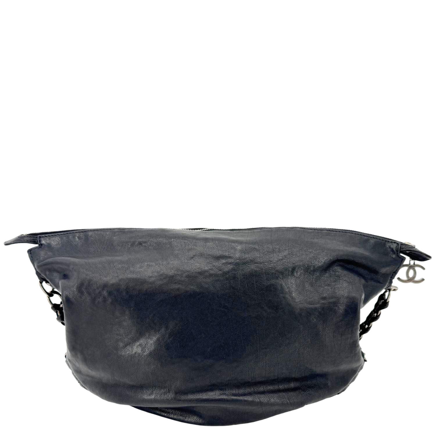 CHANEL Modern Chain Calfskin Leather Hobo Bag Black - Image 3