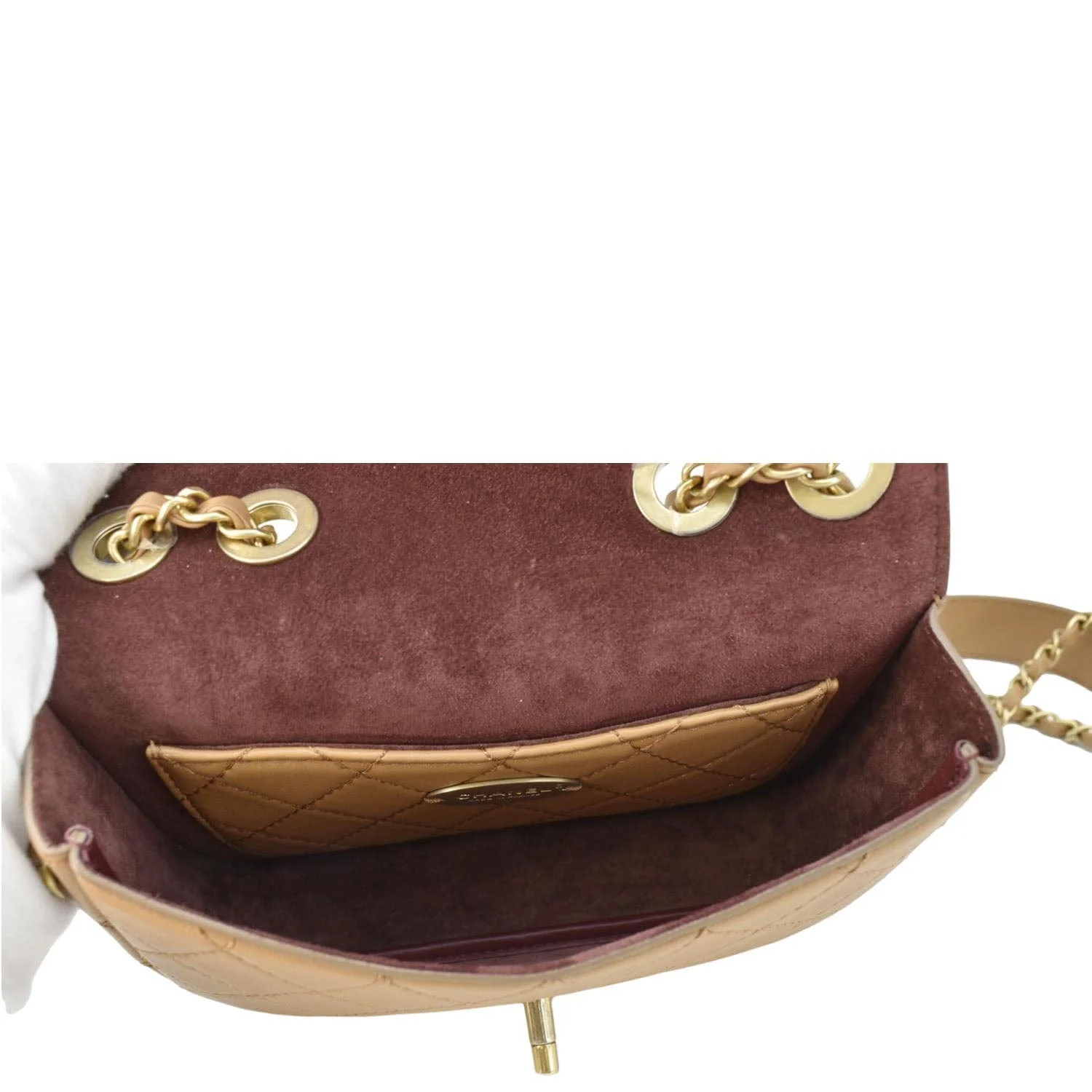 CHANEL Multi Pouching Flap With Coin Purse Quilted Calfskin Leather Crossbody Bag Brown - Image 11