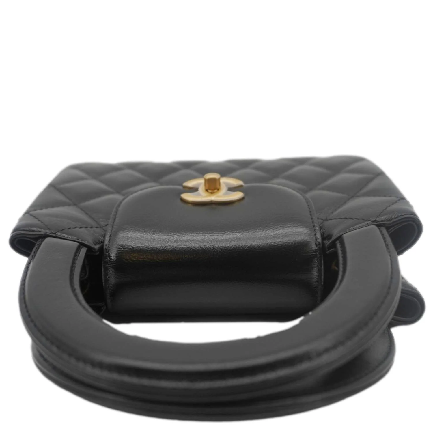 CHANEL Kelly Nano Quilted Aged Calfskin Leather Top Handle Shoulder Bag Black - Image 5