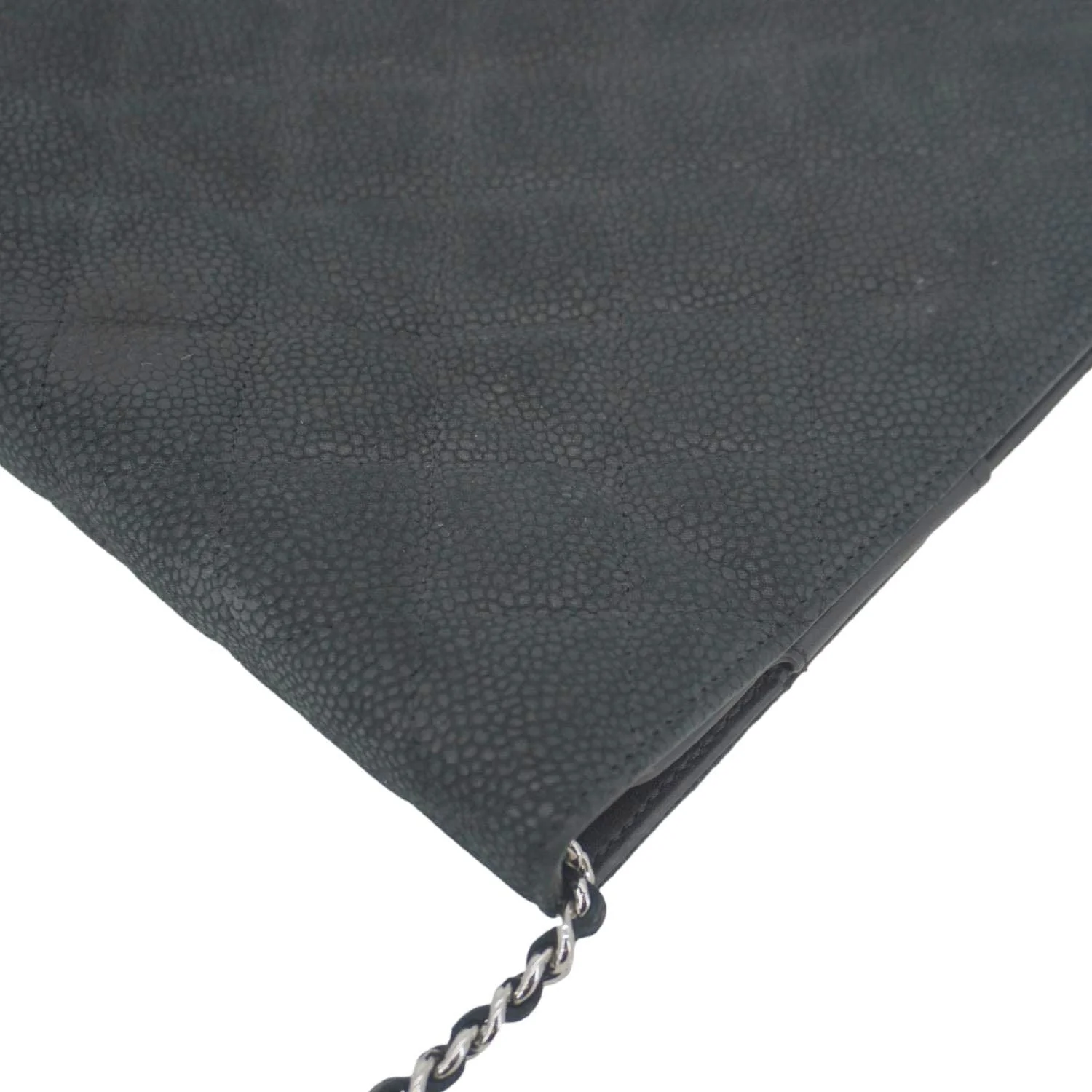 CHANEL Nubuck Quilted Leather Ipad Case Black - Image 6