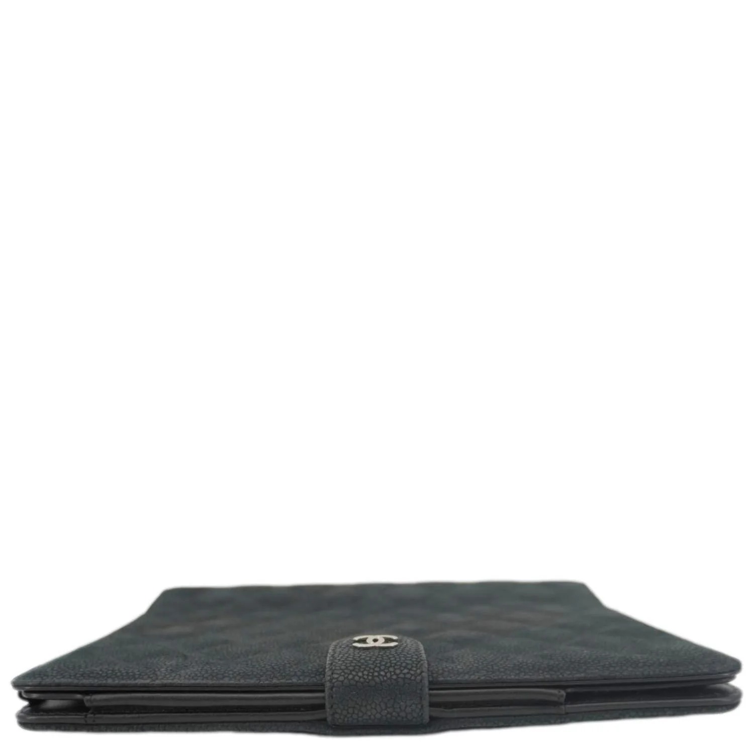 CHANEL Nubuck Quilted Leather Ipad Case Black - Image 9