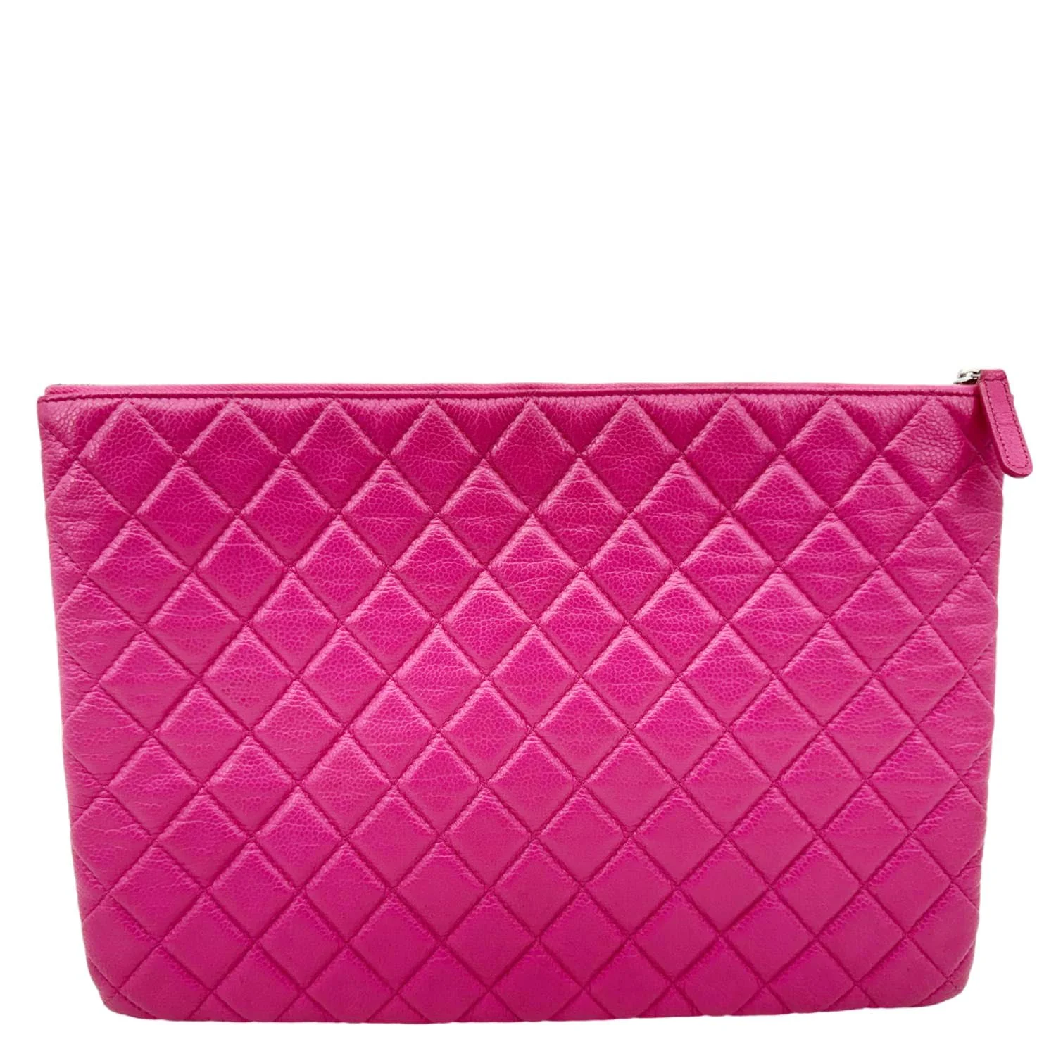 CHANEL Quilted Caviar O Clutch Cosmetic Case Pink - Image 3