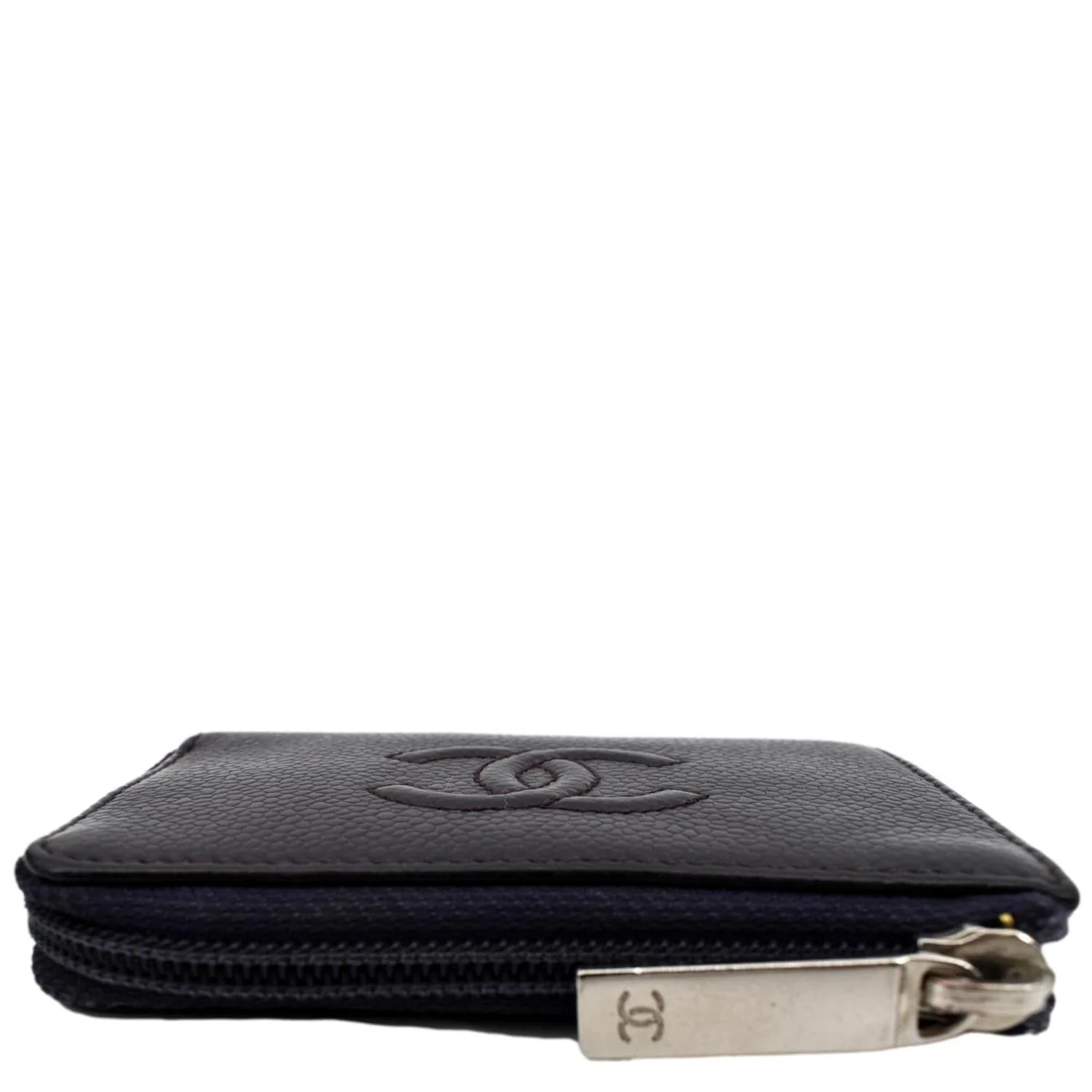 CHANEL O Key Pouch Timeless Caviar Leather Small Purse Purple - Image 3