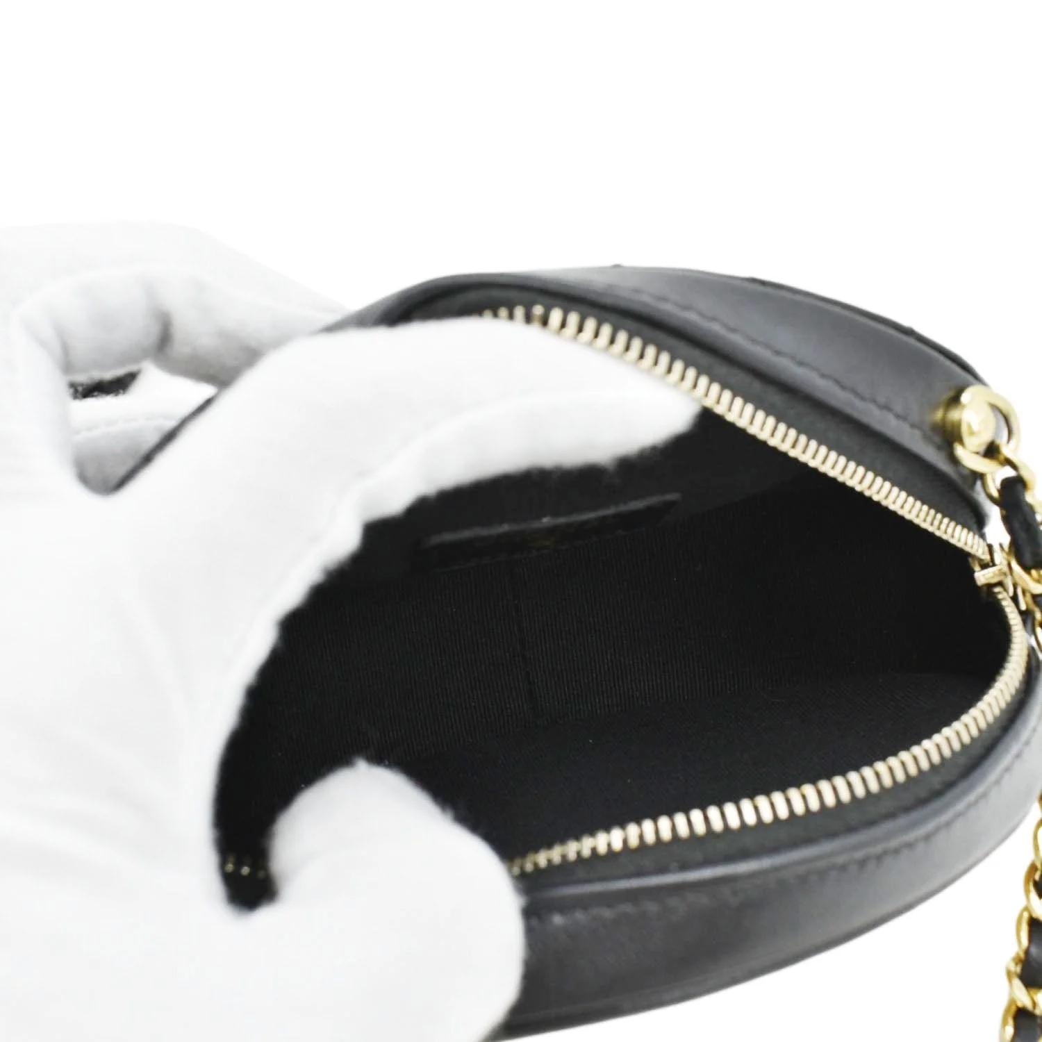 CHANEL Oval CC Leather Vanity Chain Mini Crossbody Clutch Black - Image 11