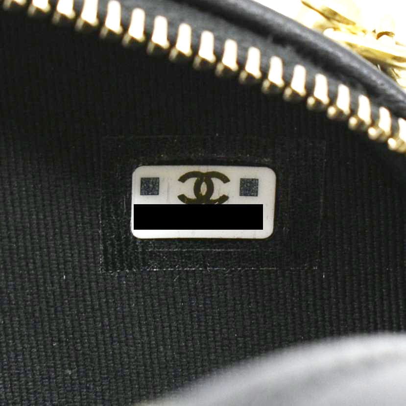 CHANEL Oval CC Leather Vanity Chain Mini Crossbody Clutch Black - Image 13