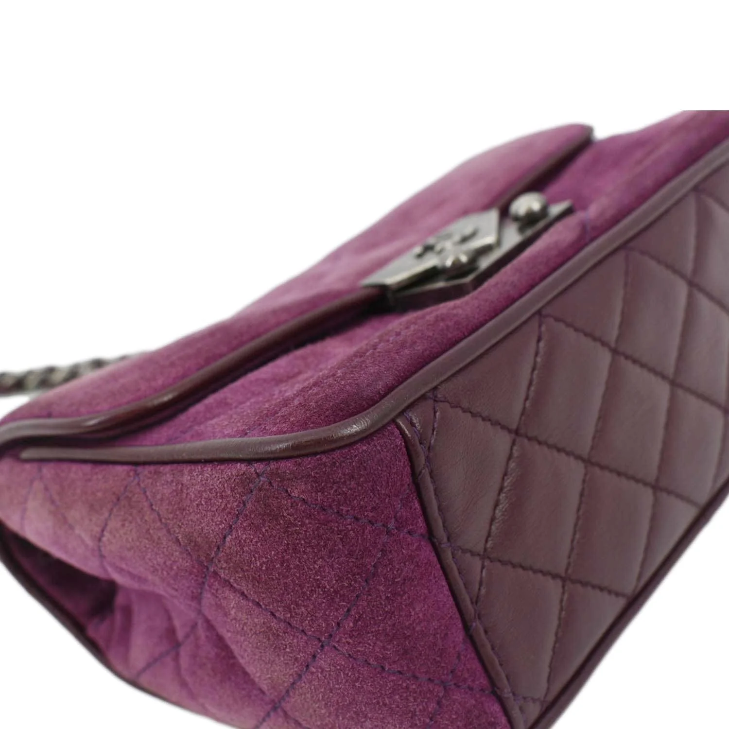 CHANEL Pagoda Flap Suede Leather Shoulder Bag Purple - Image 7