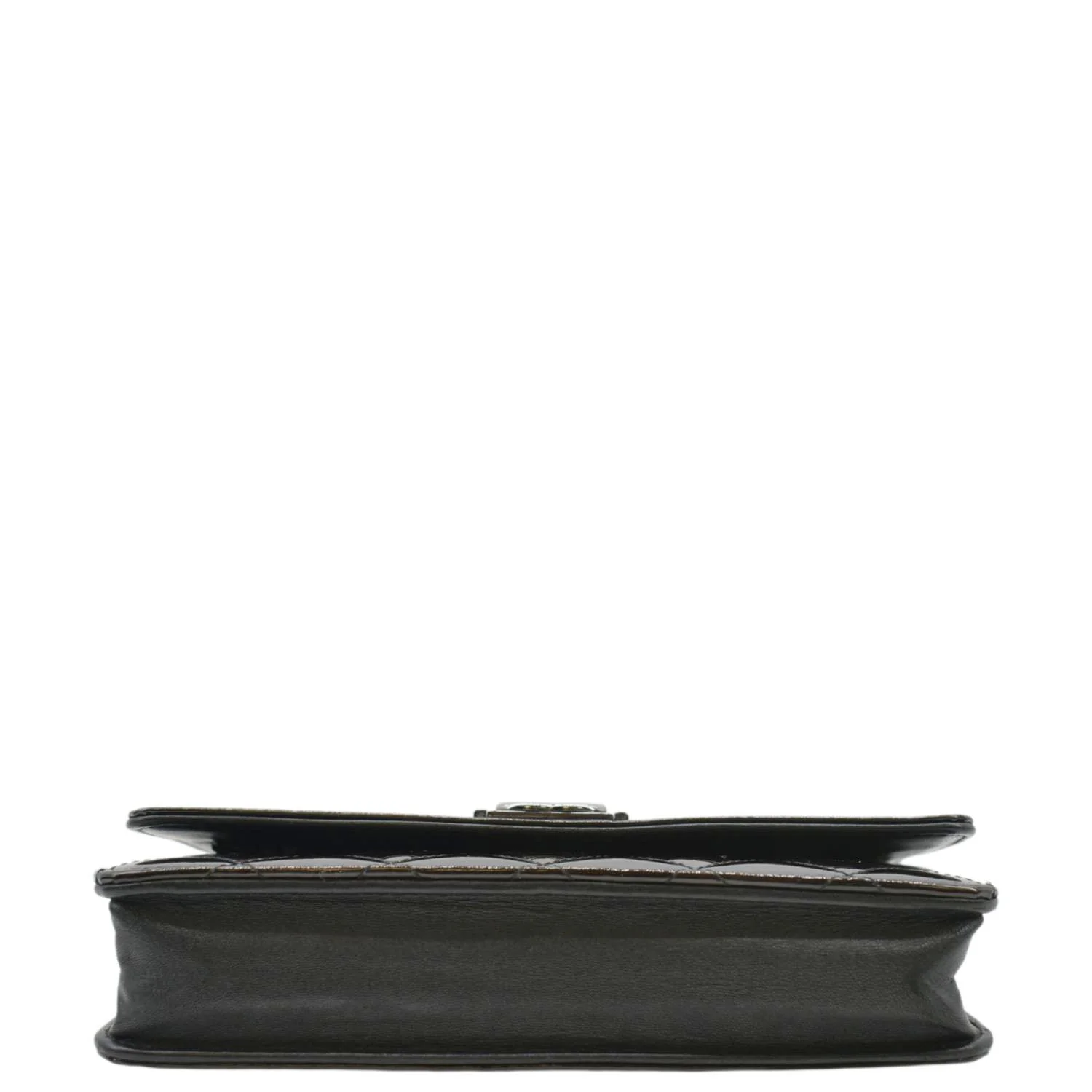 CHANEL Boy WOC Quilted Patent Leather Wallet On Chain Shoulder Bag Black - Image 9