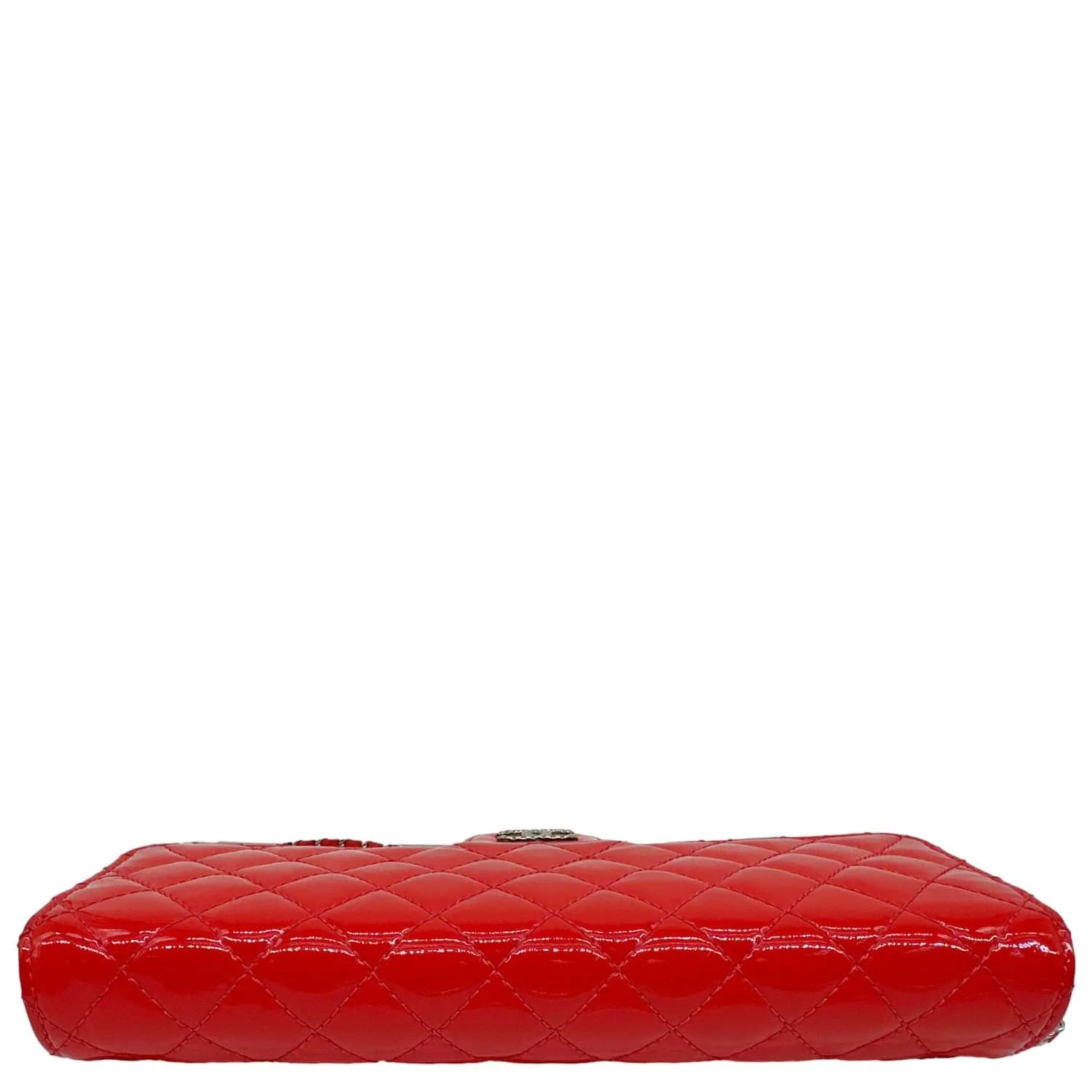 CHANEL Brilliant East West Flap Patent Calfskin Quilted Leather Shoulder Bag Red - Image 4
