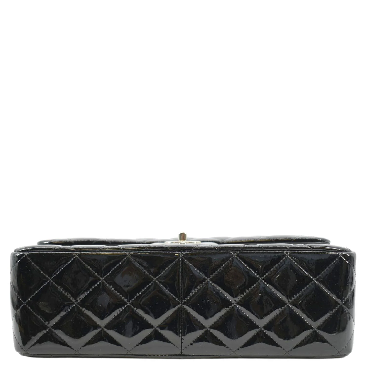 CHANEL Classic Medium Double Flap Patent Leather Shoulder Bag Black - Image 10