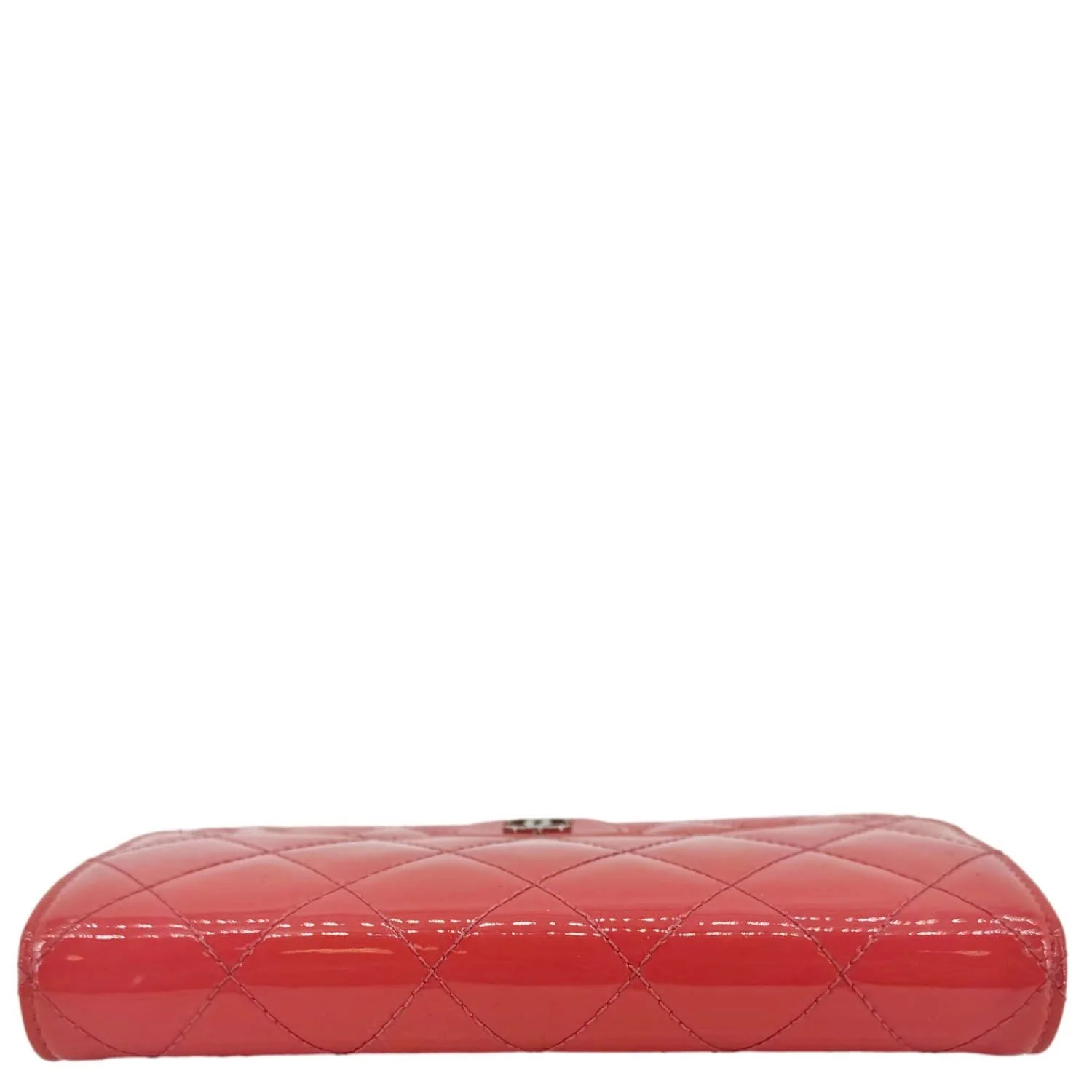 CHANEL Quilted Patent Leather Long Wallet Pink - Image 3