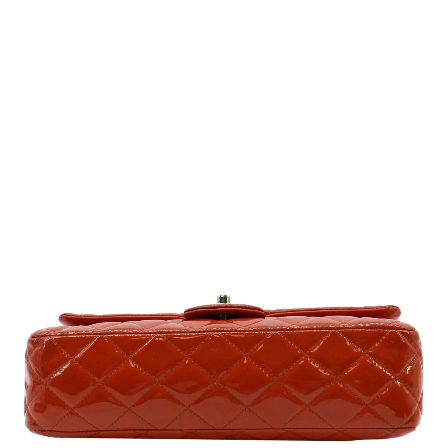 CHANEL Classic Medium Double Flap Patent Leather Shoulder Bag Red - Image 11
