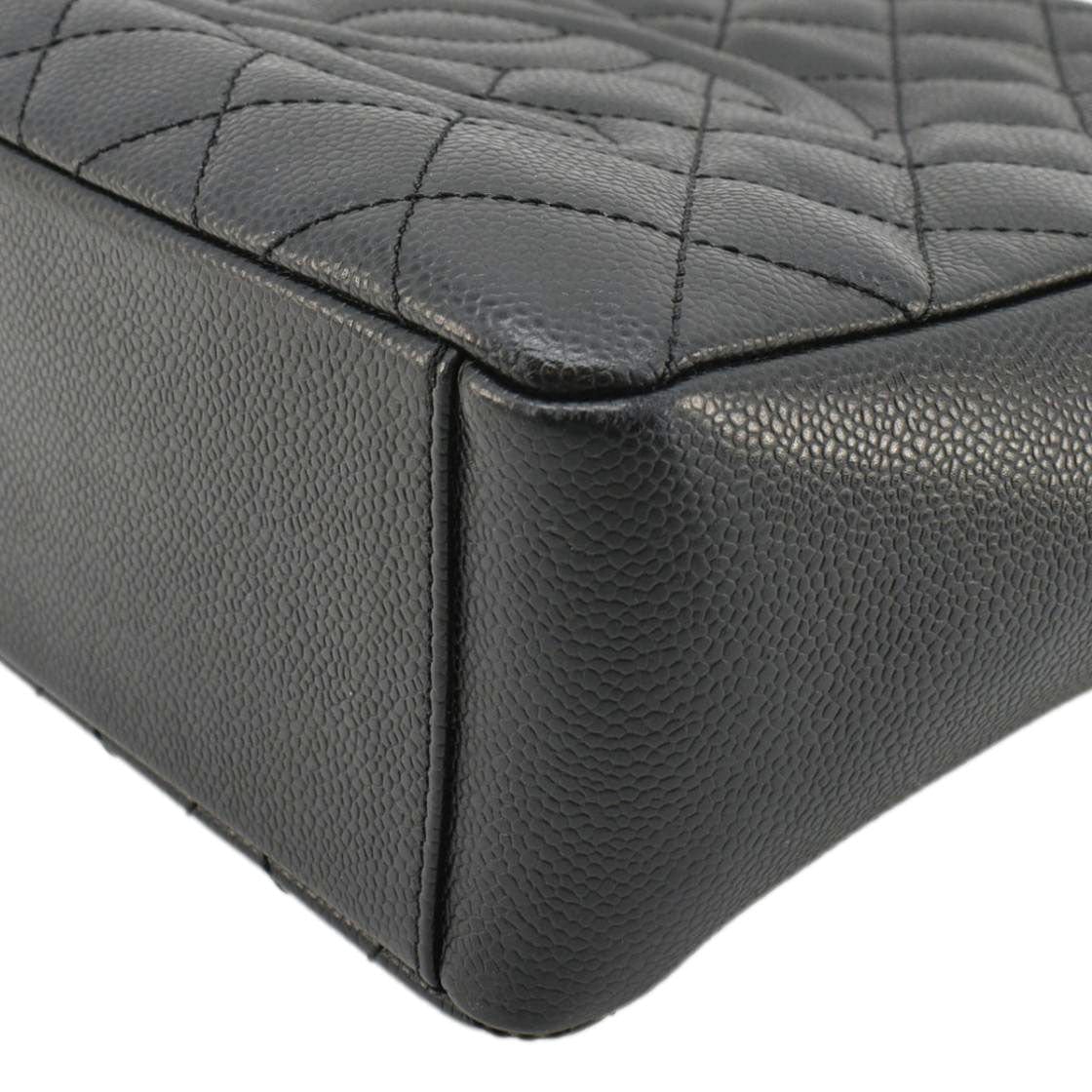 CHANEL PST Petit Quilted Caviar Leather Shopping Tote Bag Black - Image 8