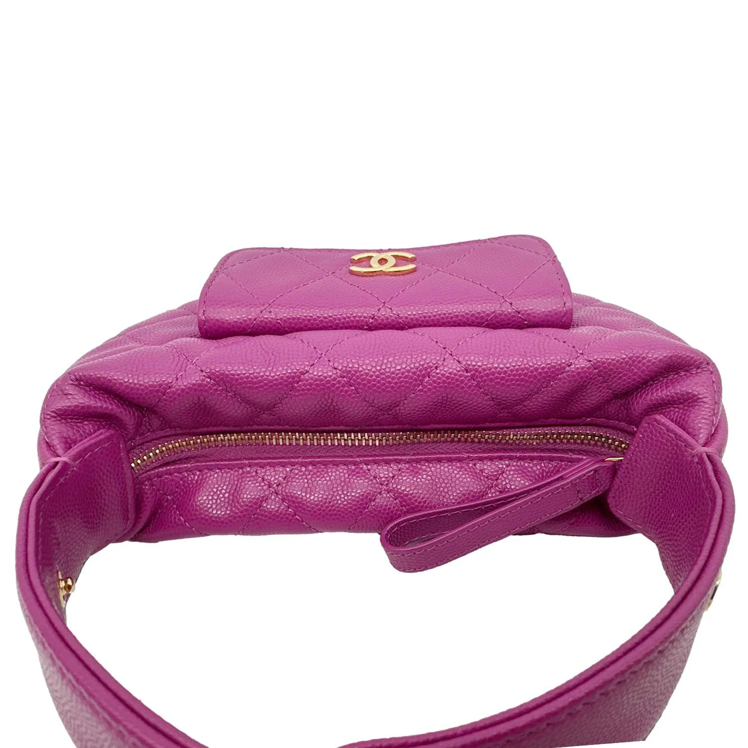 CHANEL Polly Pocket Pouch Caviar Leather Hobo Bag Purple - Image 4
