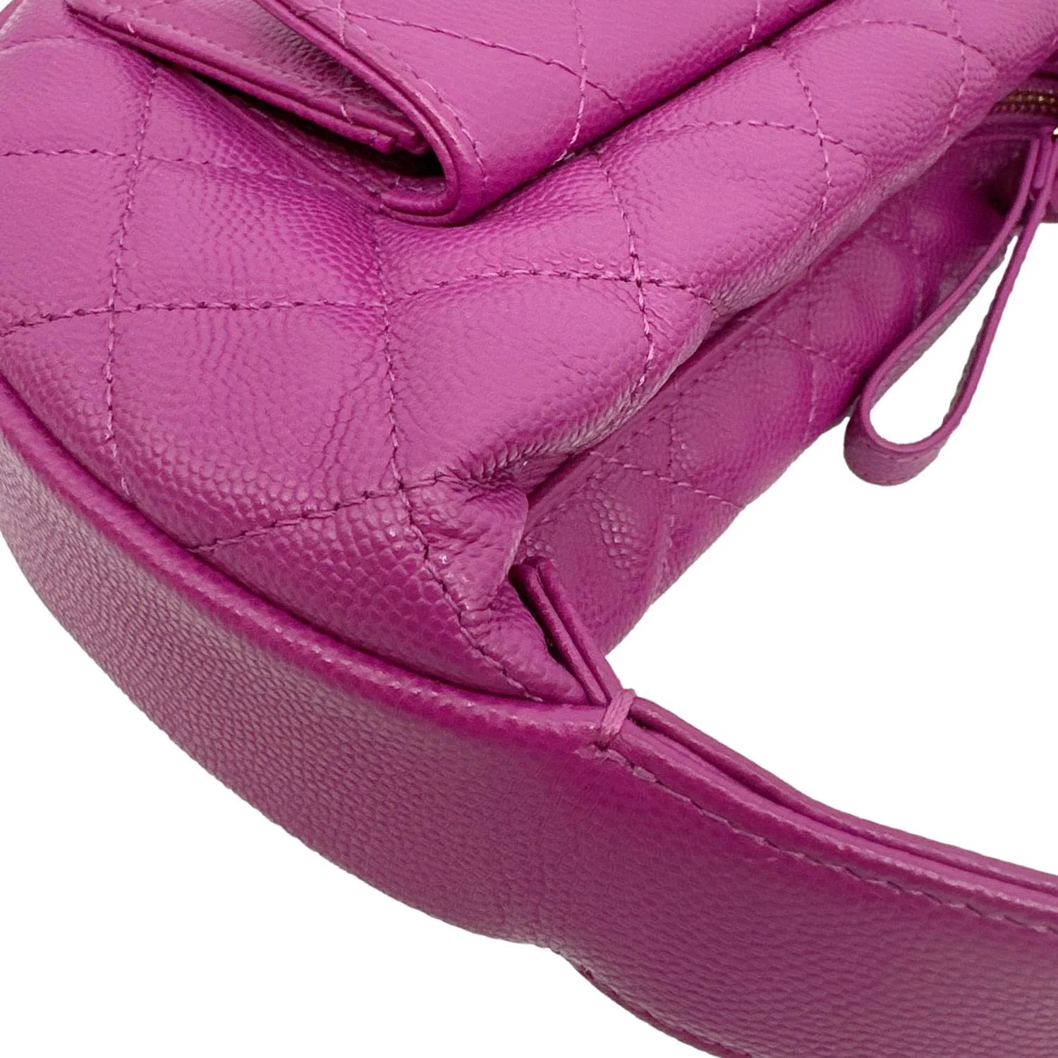 CHANEL Polly Pocket Pouch Caviar Leather Hobo Bag Purple - Image 6