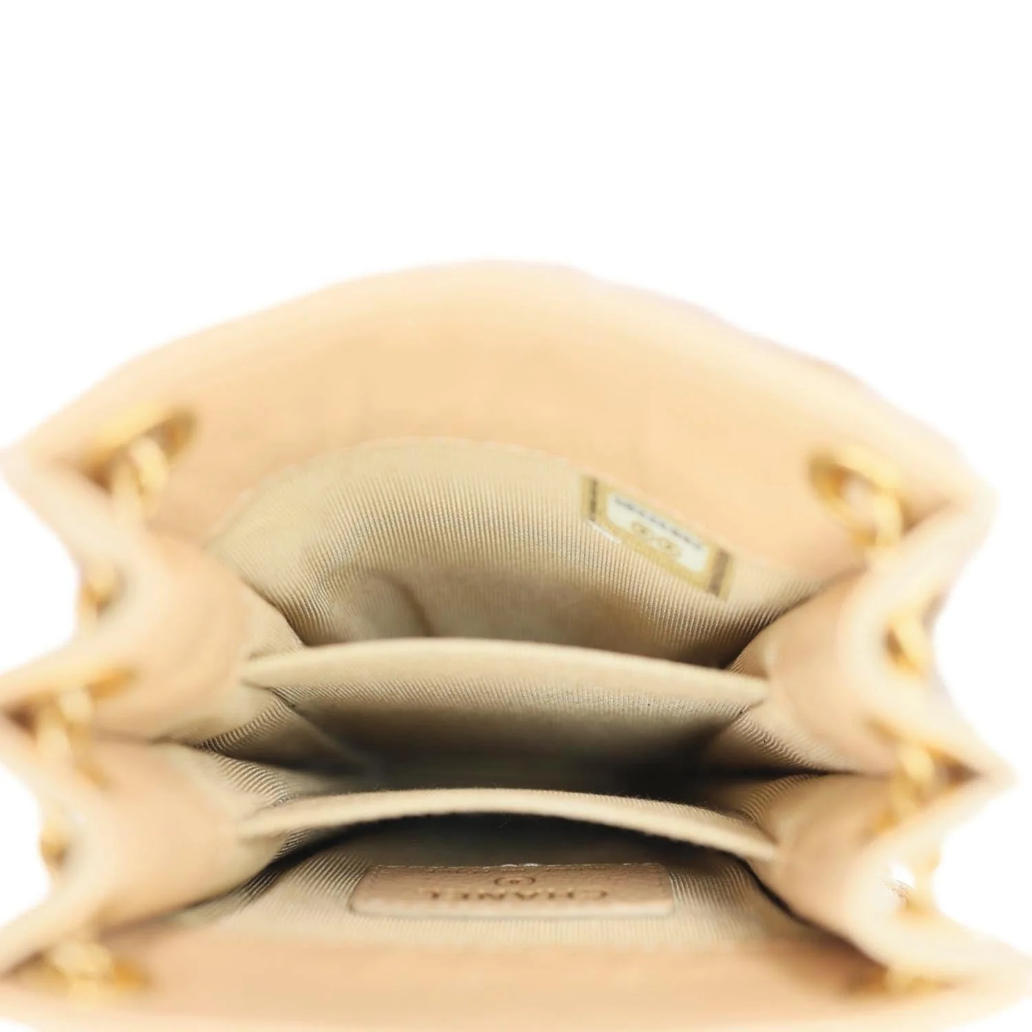 CHANEL CC Quilted Leather Crossbody Phone Holder Gold - Image 8