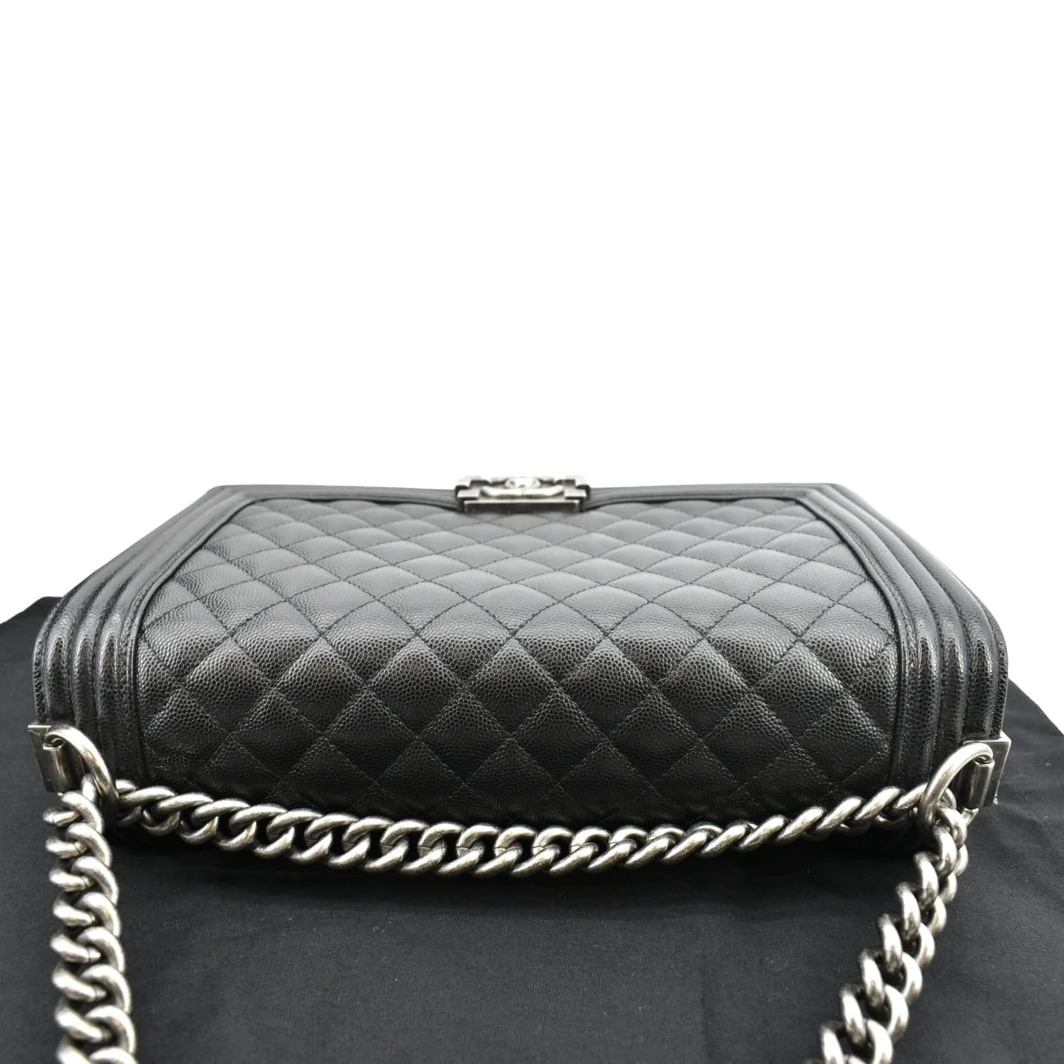 CHANEL Medium Boy Flap Caviar Quilted Leather Shoulder Bag Black - Image 4