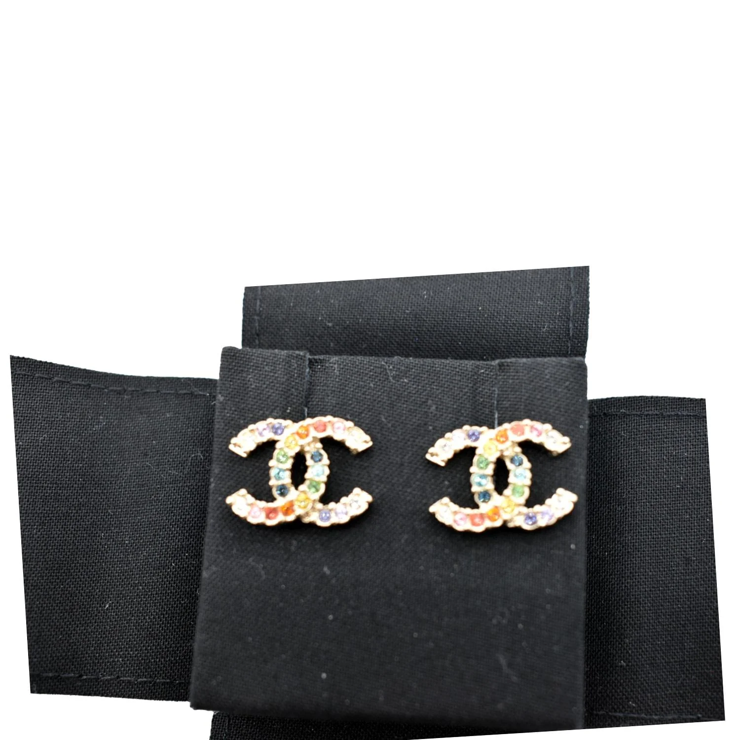 CHANEL CC Over The Rainbow Crystal Earring Gold Multicolor - Image 3