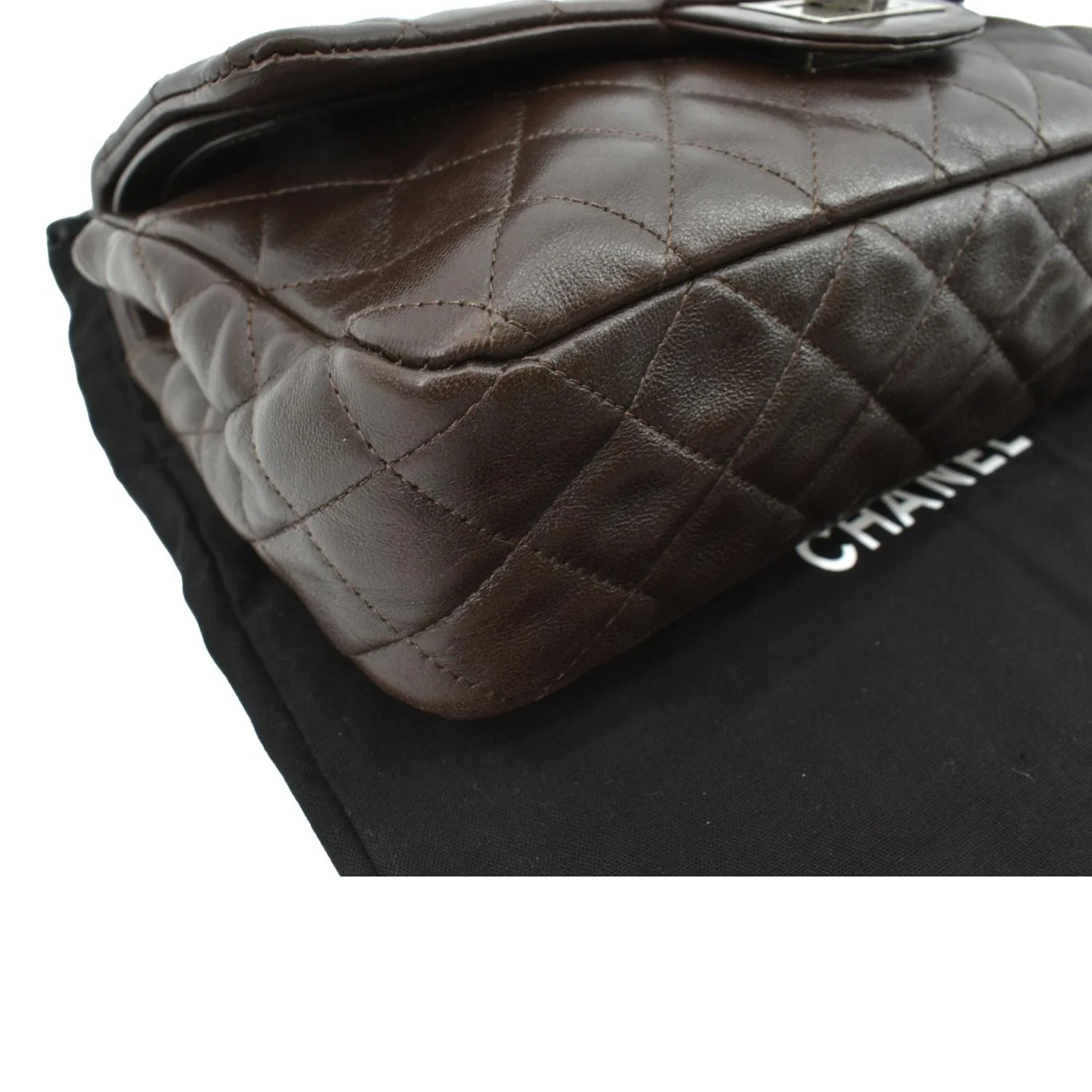 CHANEL Reissue Double Flap Leather Shoulder Bag Brown - Image 8