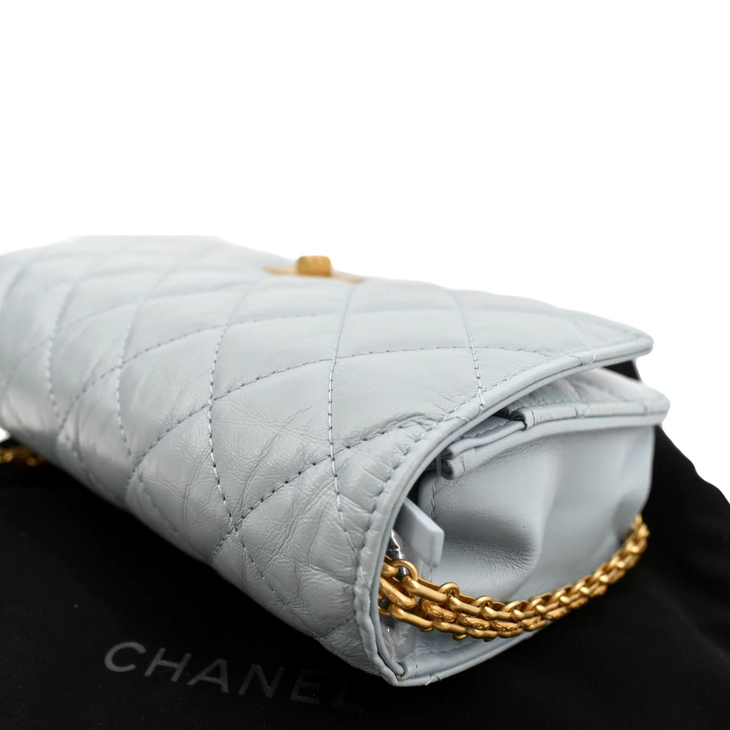 CHANEL Classic 2.55 Reissue WOC Quilted Leather Crossbody Bag Light Blue - Image 5