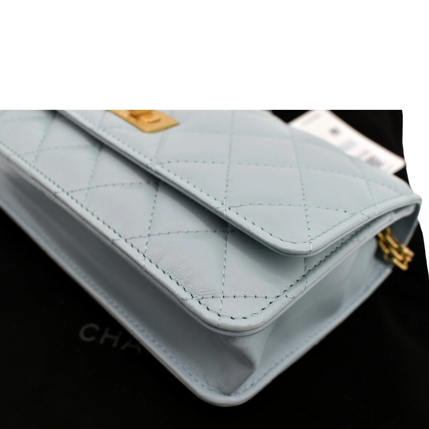 CHANEL Classic 2.55 Reissue WOC Quilted Leather Crossbody Bag Light Blue - Image 8