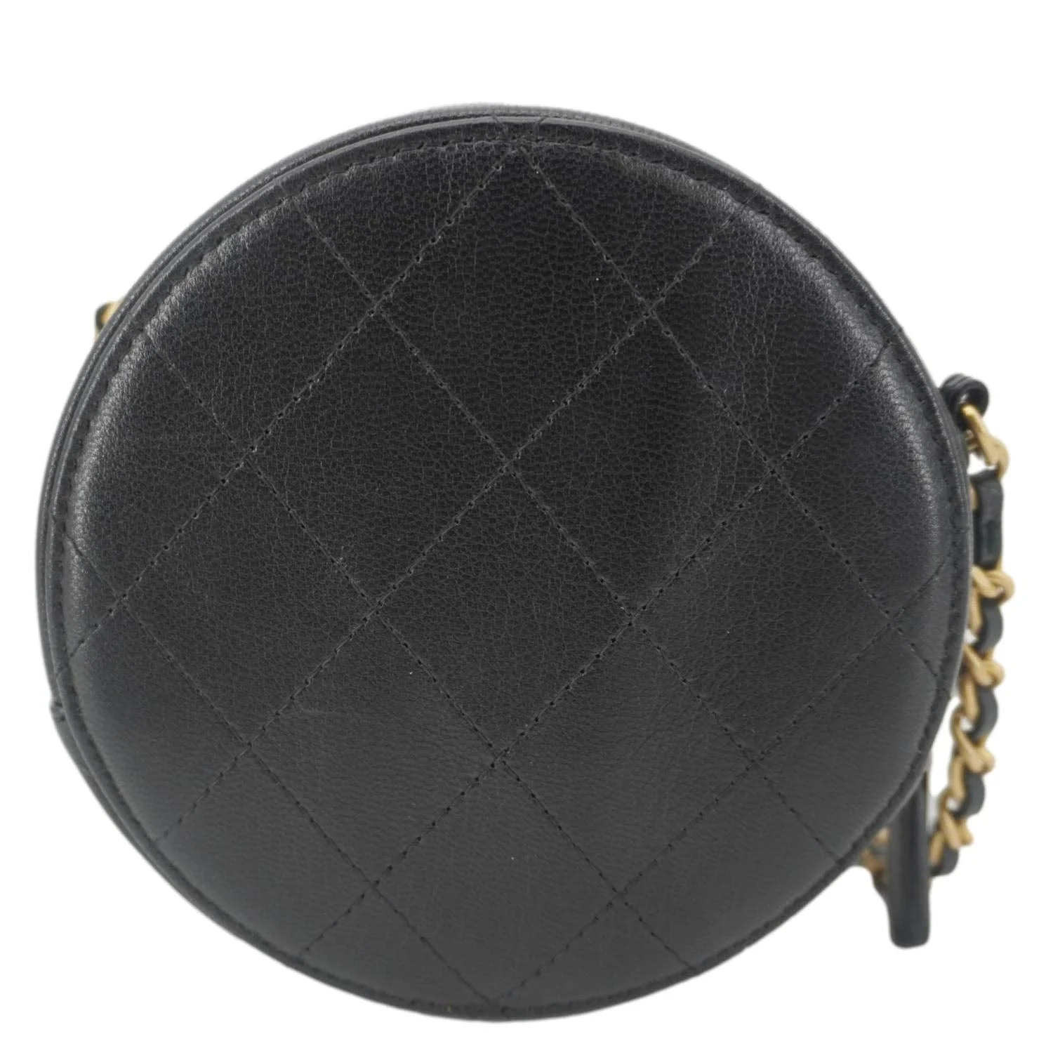 CHANEL Round Chic Pearls Quilted Leather Crossbody Bag Black - Image 4