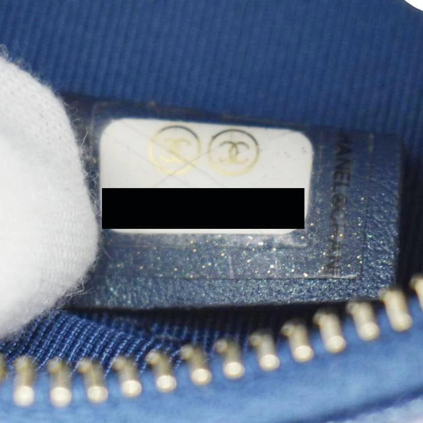 CHANEL Round Clutch with Chain Mini Quilted Iridescent Caviar Leather Crossbody Bag Shiny Blue - Image 15