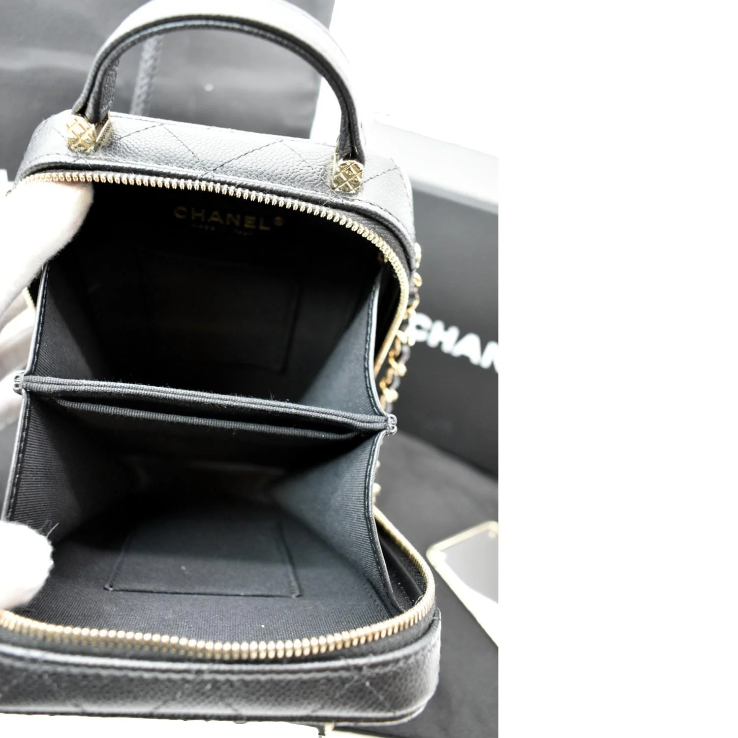 CHANEL Sac Vanity Caviar Leather Shoulder Bag Black - Hot Deals - Image 10