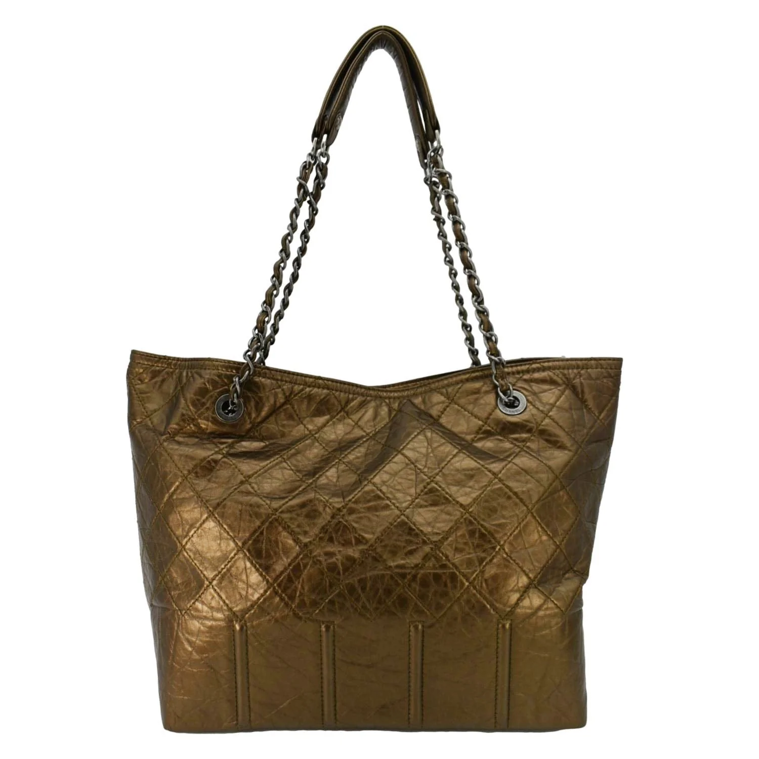 CHANEL Shopping in Moscow Quilted Calfskin Leather Tote Bag Bronze - Image 3