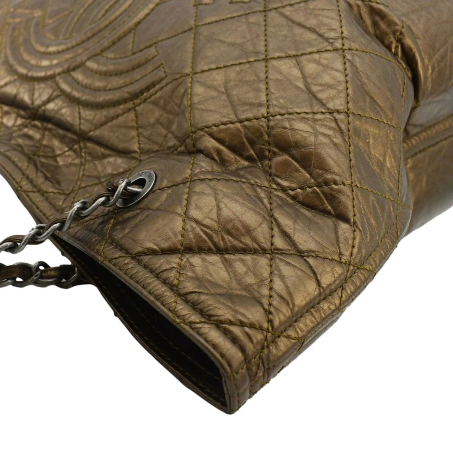 CHANEL Shopping in Moscow Quilted Calfskin Leather Tote Bag Bronze - Image 5