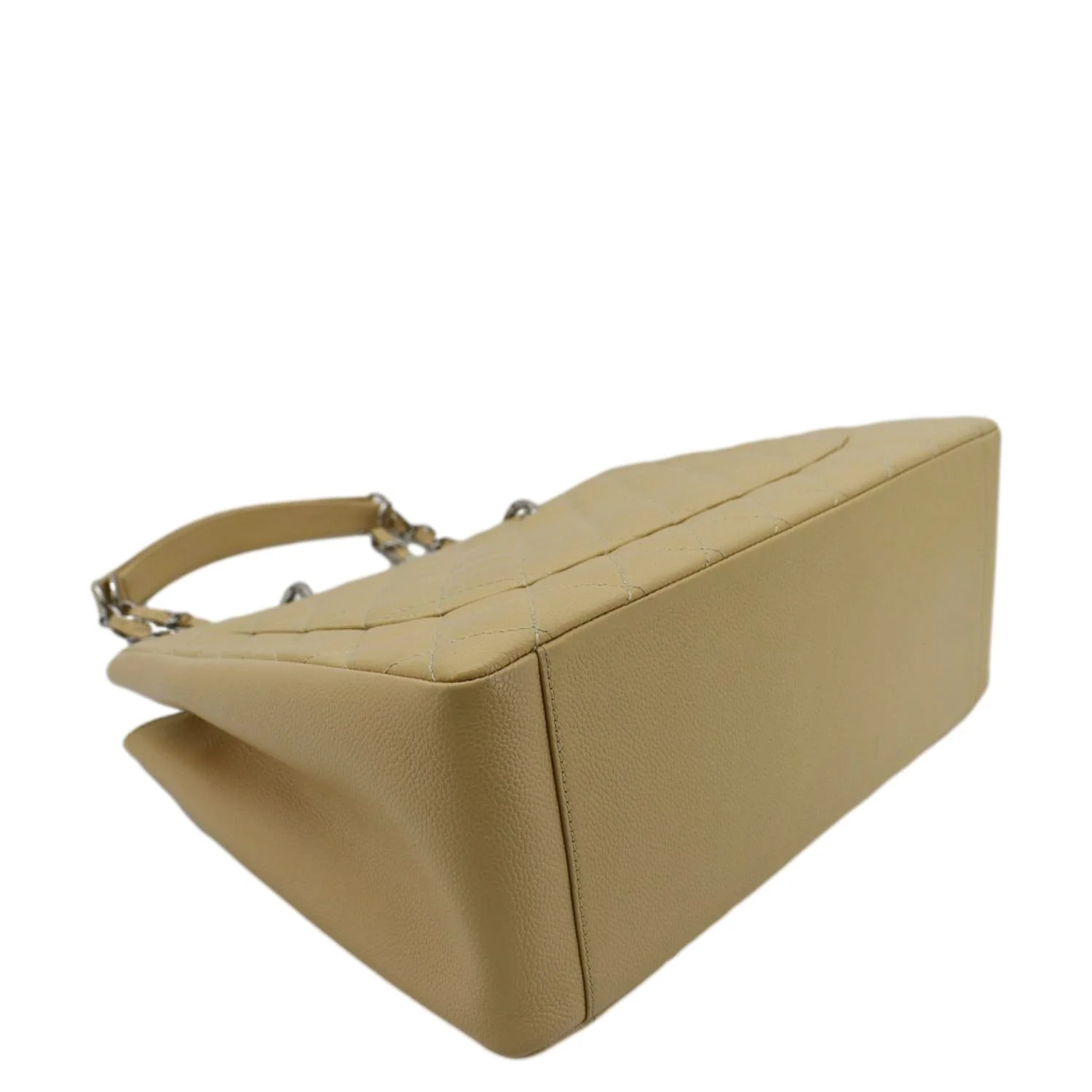 CHANEL Grand Shopping Quilted Caviar Leather GST Tote Bag Beige - Image 10