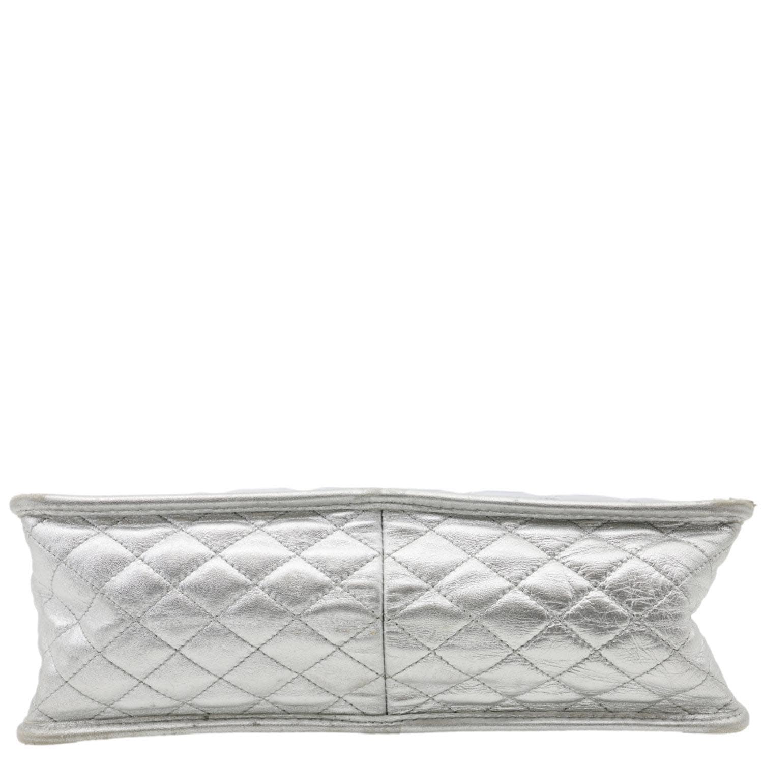 CHANEL Large Vinyl Ice Cube Shopper Tote Bag Silver - Image 9