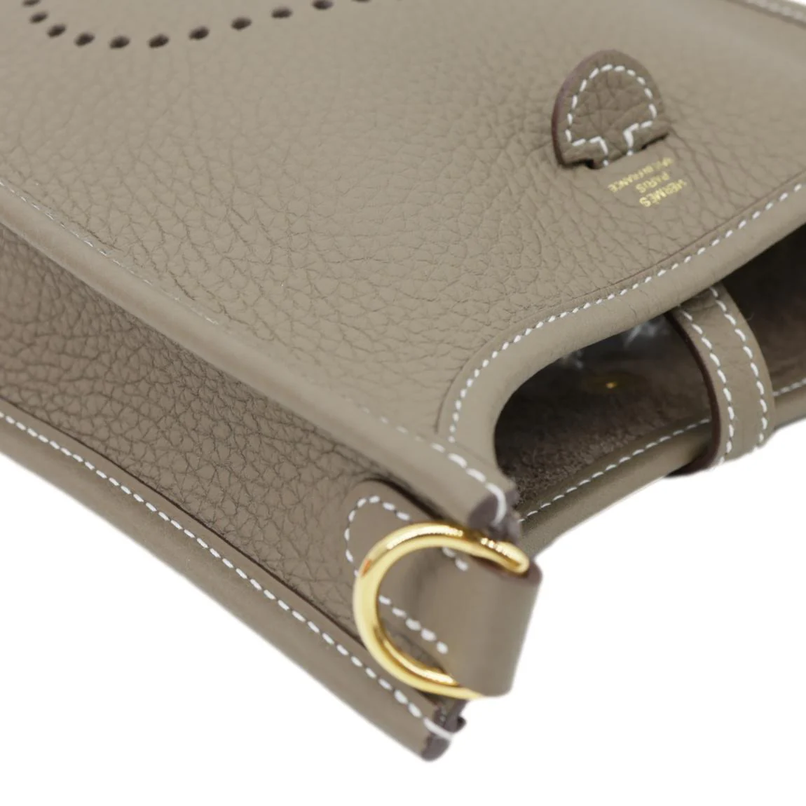 HERMES Evelyne TPM 16 Amazone Clemence Leather Crossbody Bag Toupe - Image 7