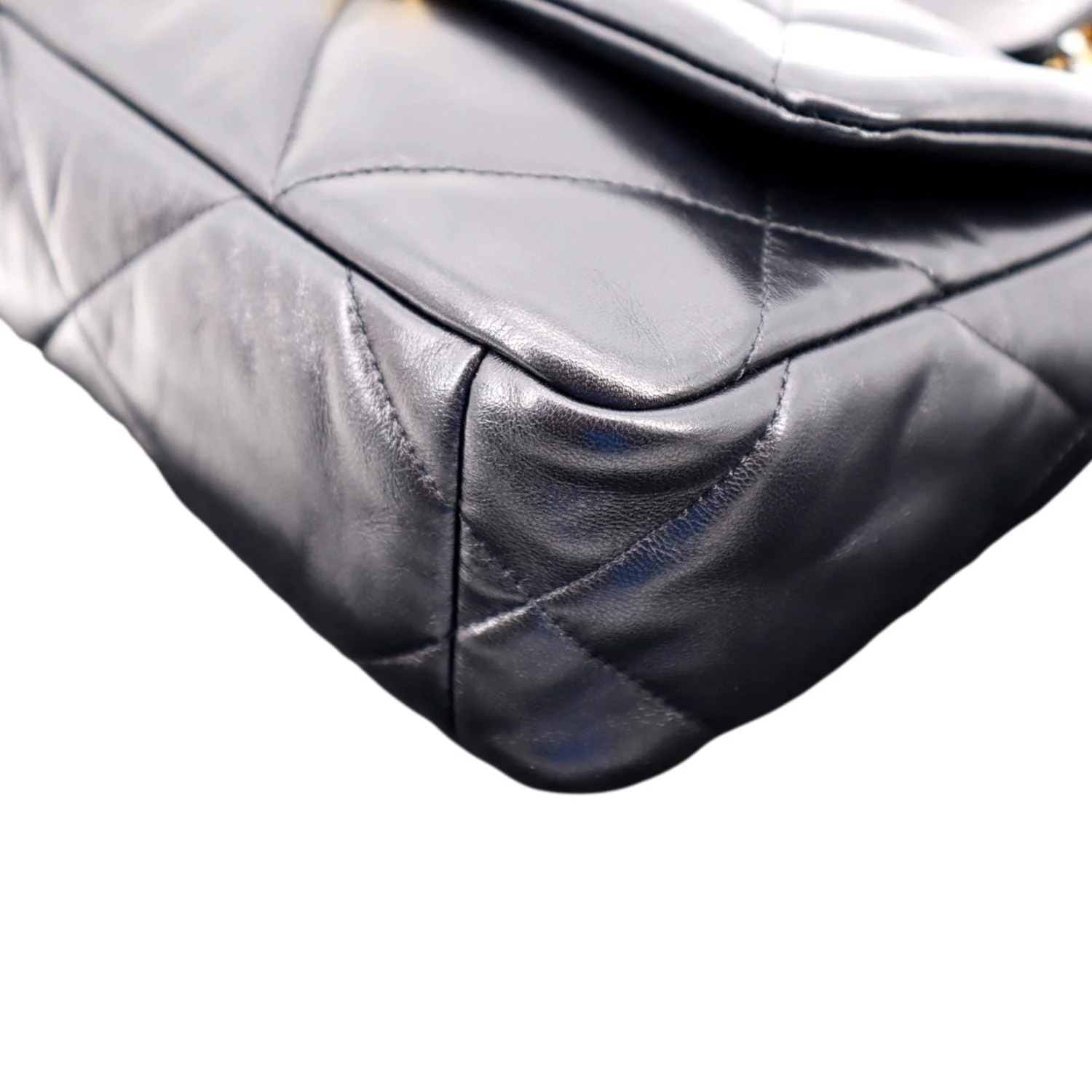 CHANEL 19 Small Flap Quilted Lambskin Leather Shoulder Bag Black - Image 7