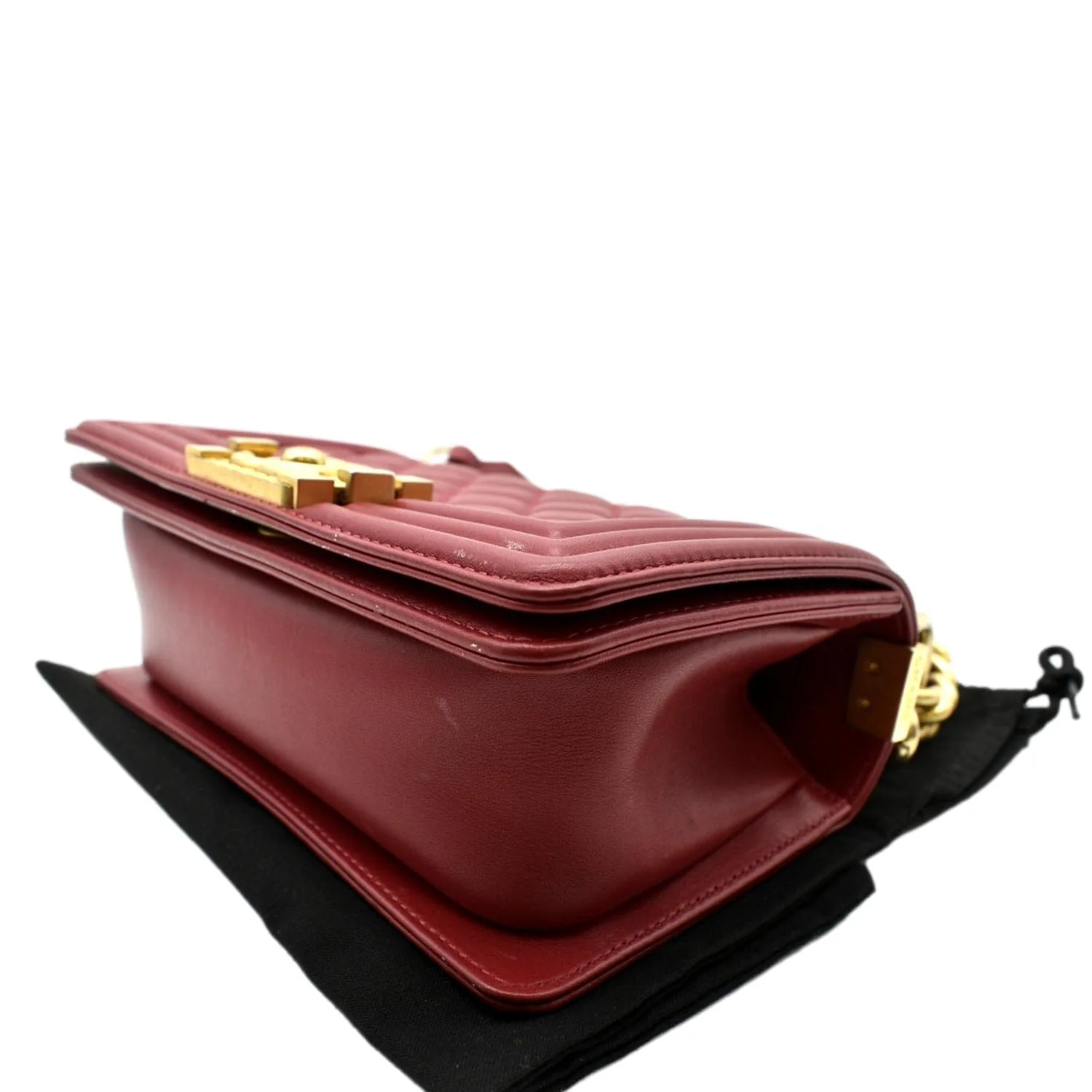 CHANEL Boy Small Quilted Leather Shoulder Bag Red - Image 8