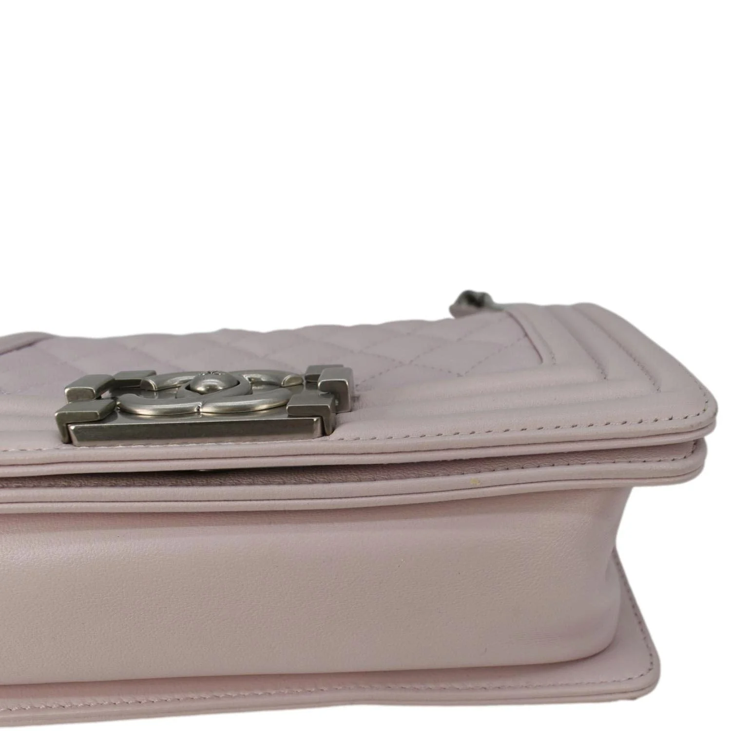 CHANEL Small Flap Boy Quilted Leather Shoulder Bag Pink - Image 11