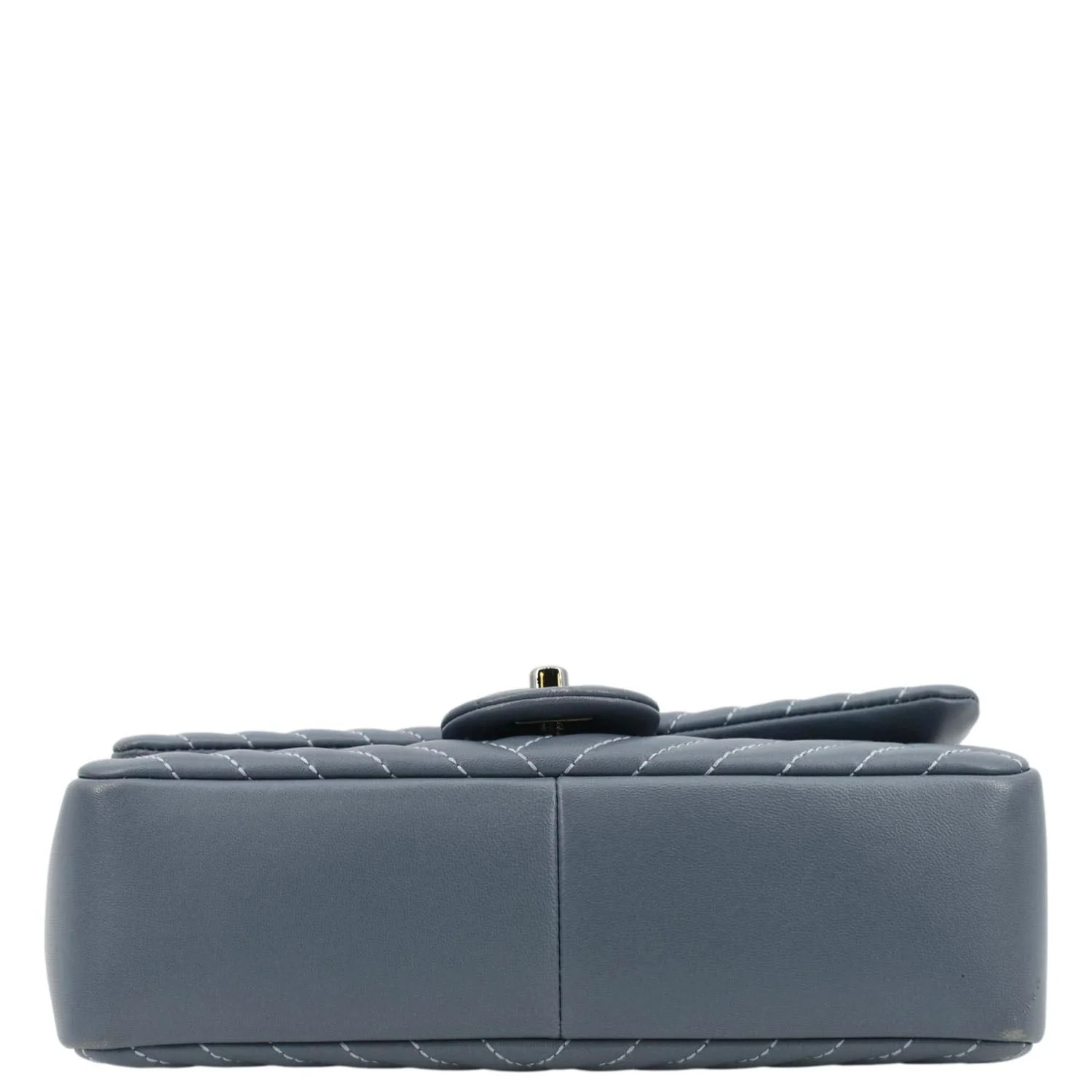 CHANEL CC Small Crossing Flap Quilted Leather Shoulder Bag Blue - Image 10