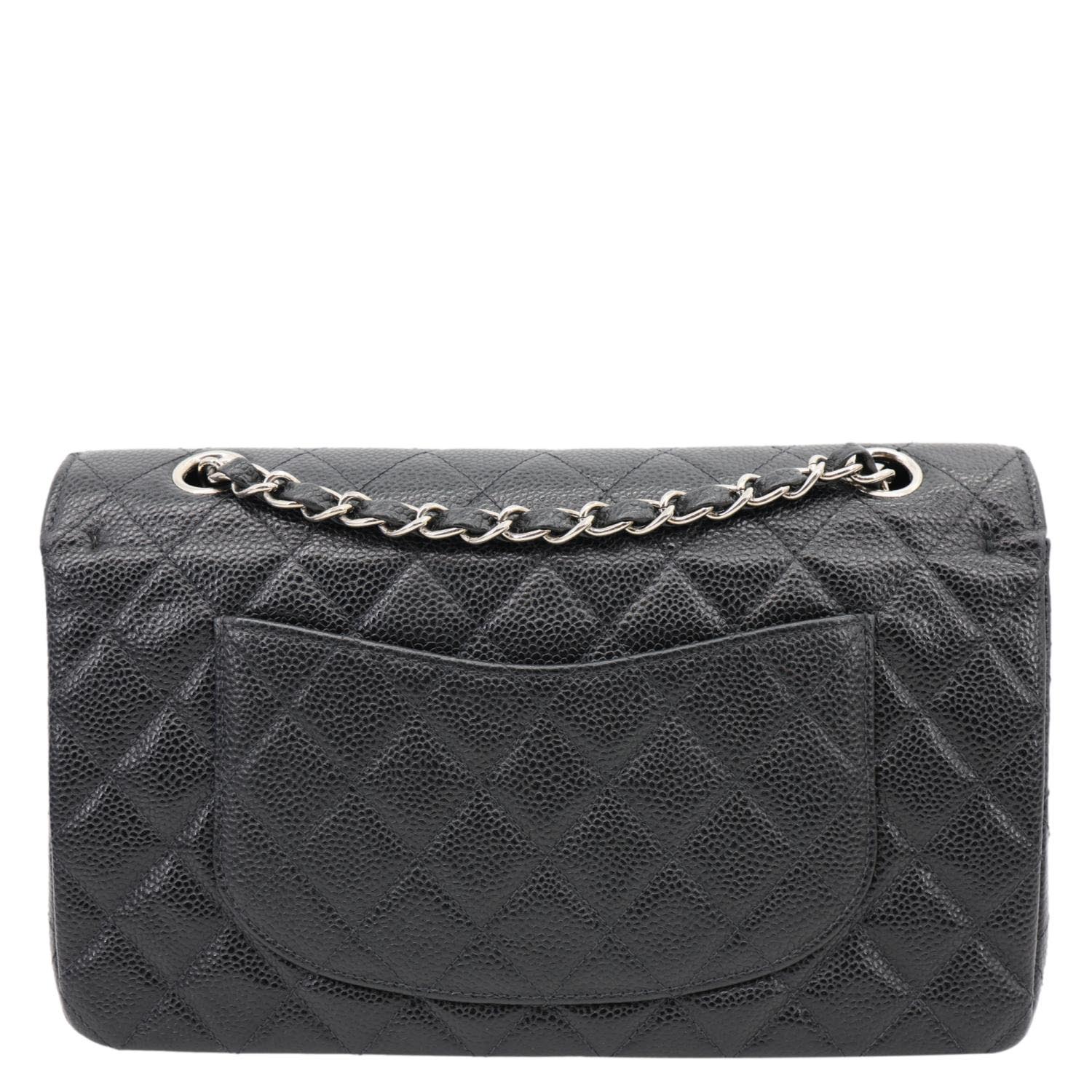 CHANEL Small Classic Flap Quilted Caviar Leather Shoulder Bag Black - Image 4
